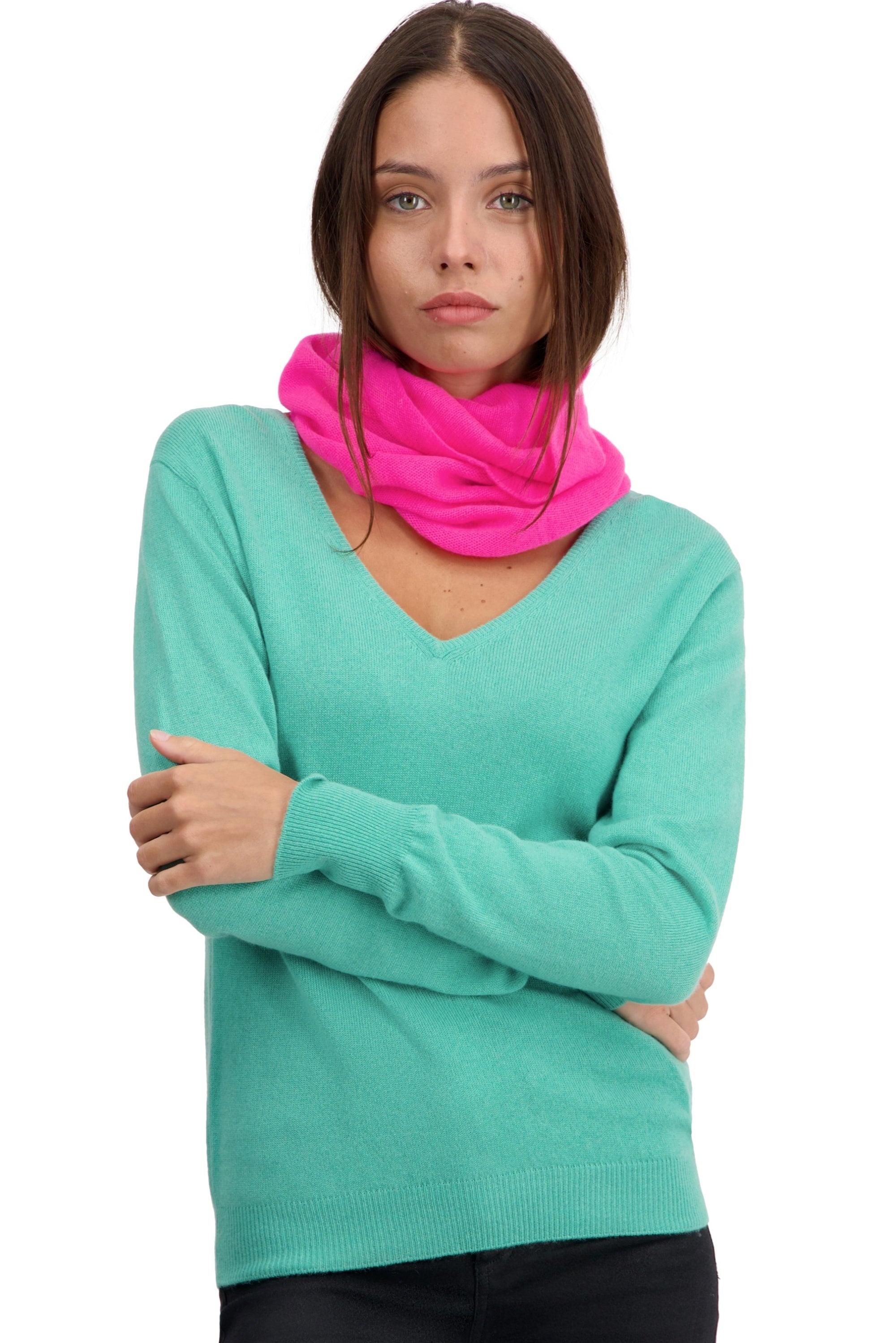 Fraise in cashmere donna - dayglo - Mahogany