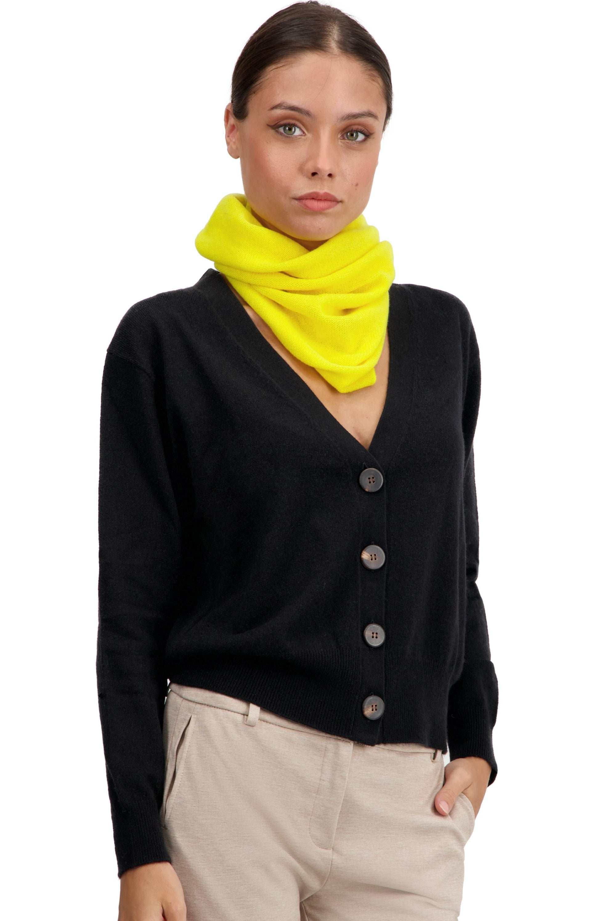 Fraise in cashmere donna - giallo citrico - Mahogany