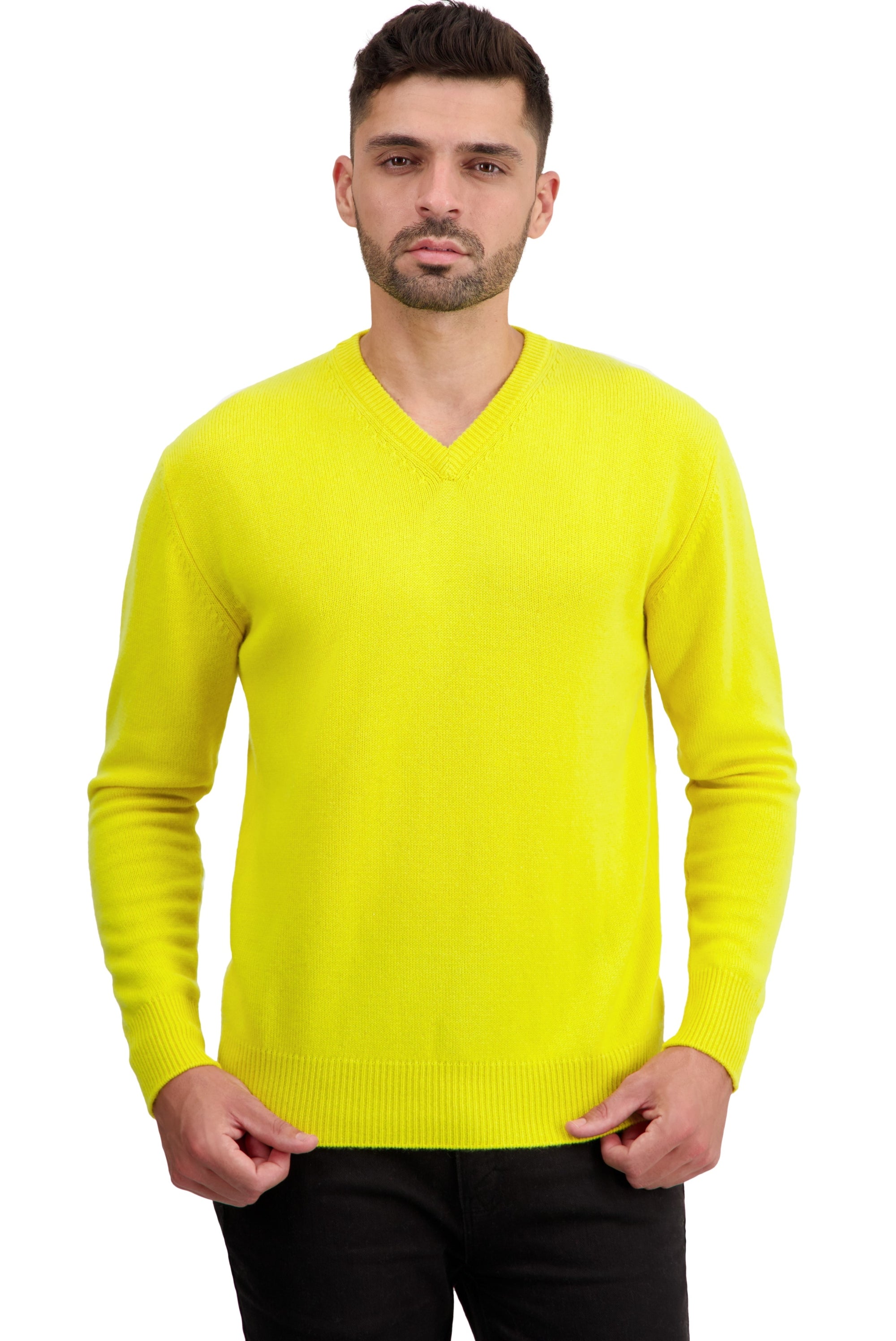 Hippolyte 4F in cashmere uomo - giallo citrico - Mahogany