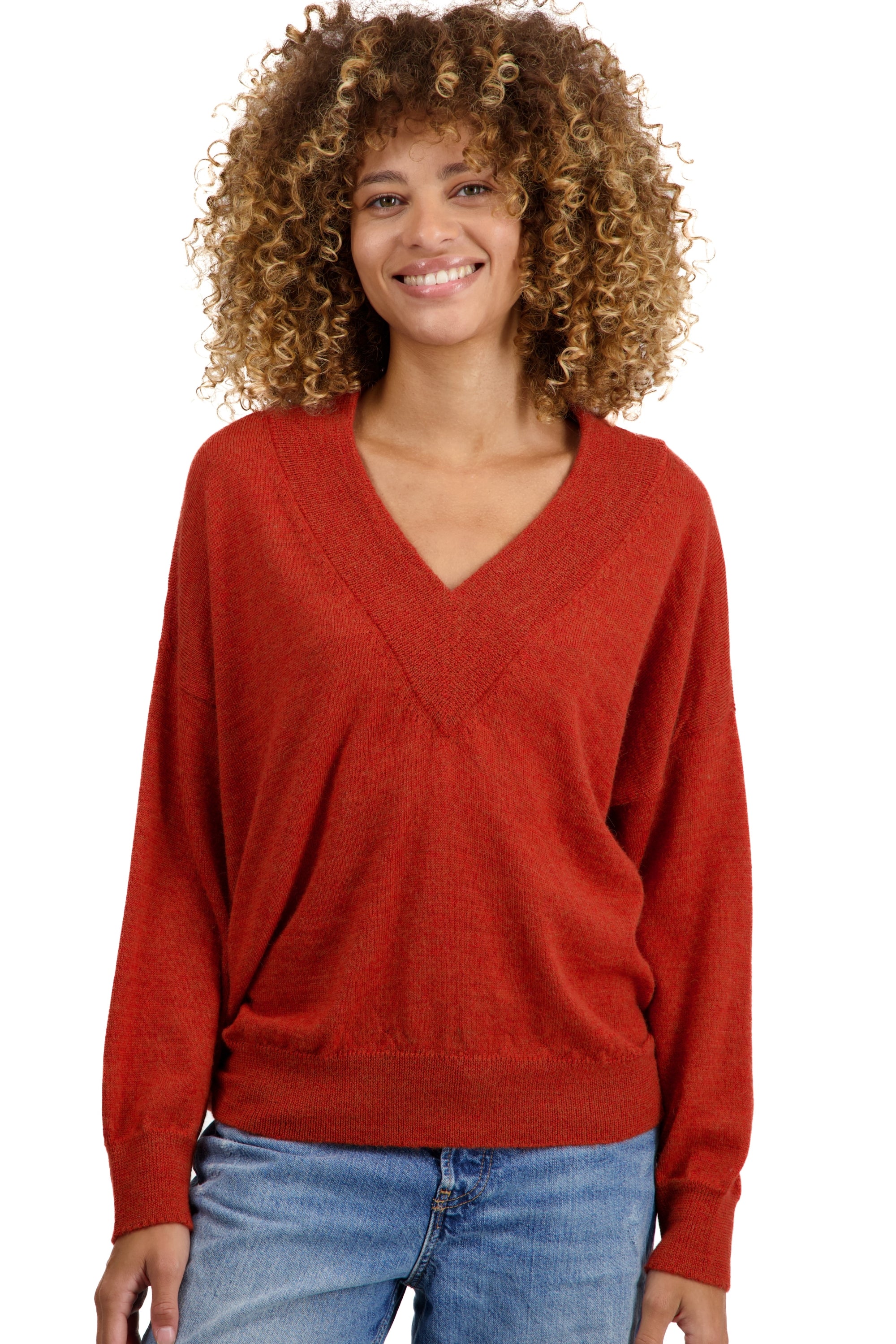 Versailles in baby alpaca donna - pumpkin - Mahogany