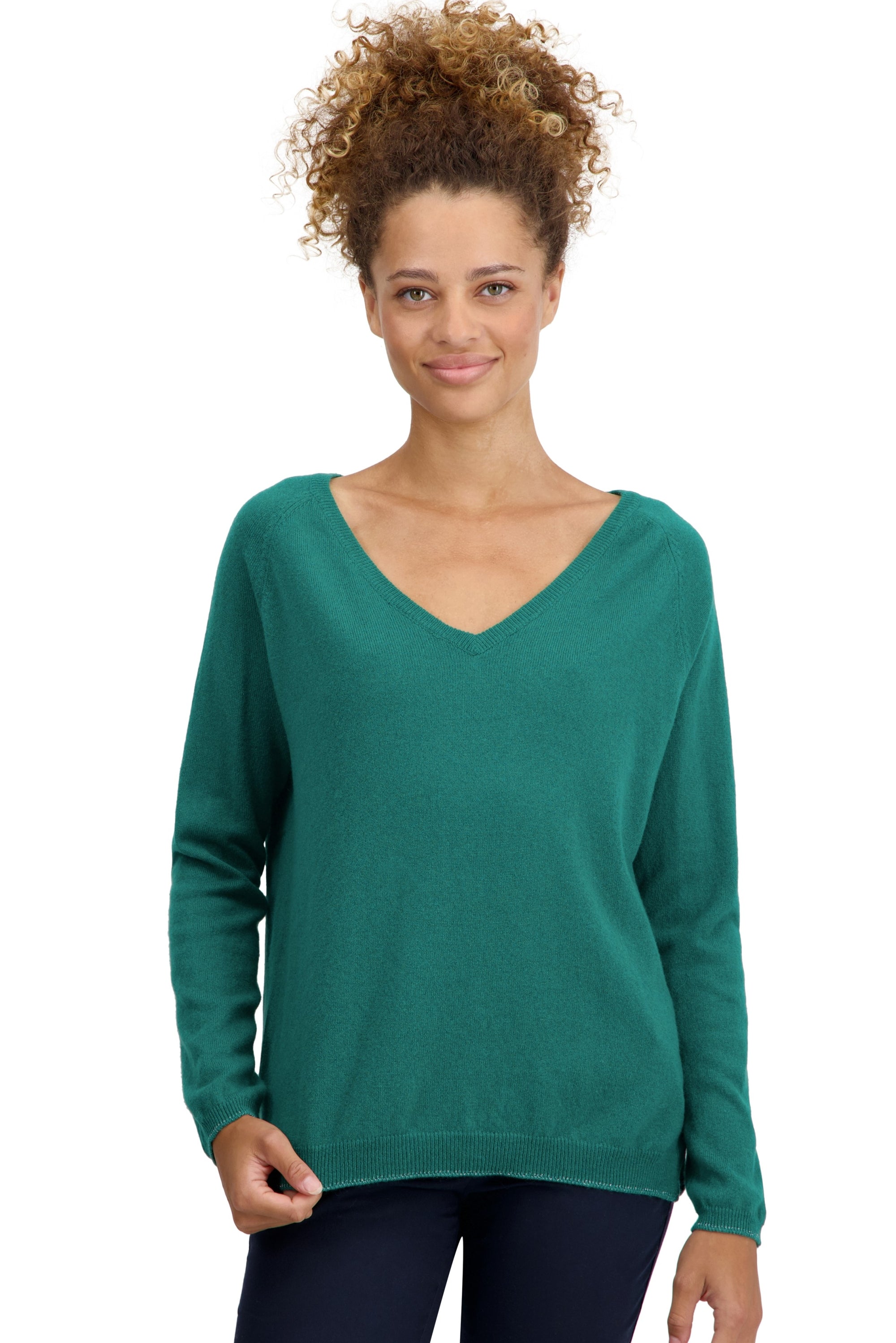 Zanjan in cashmere da donna - verde inglese - Mahogany