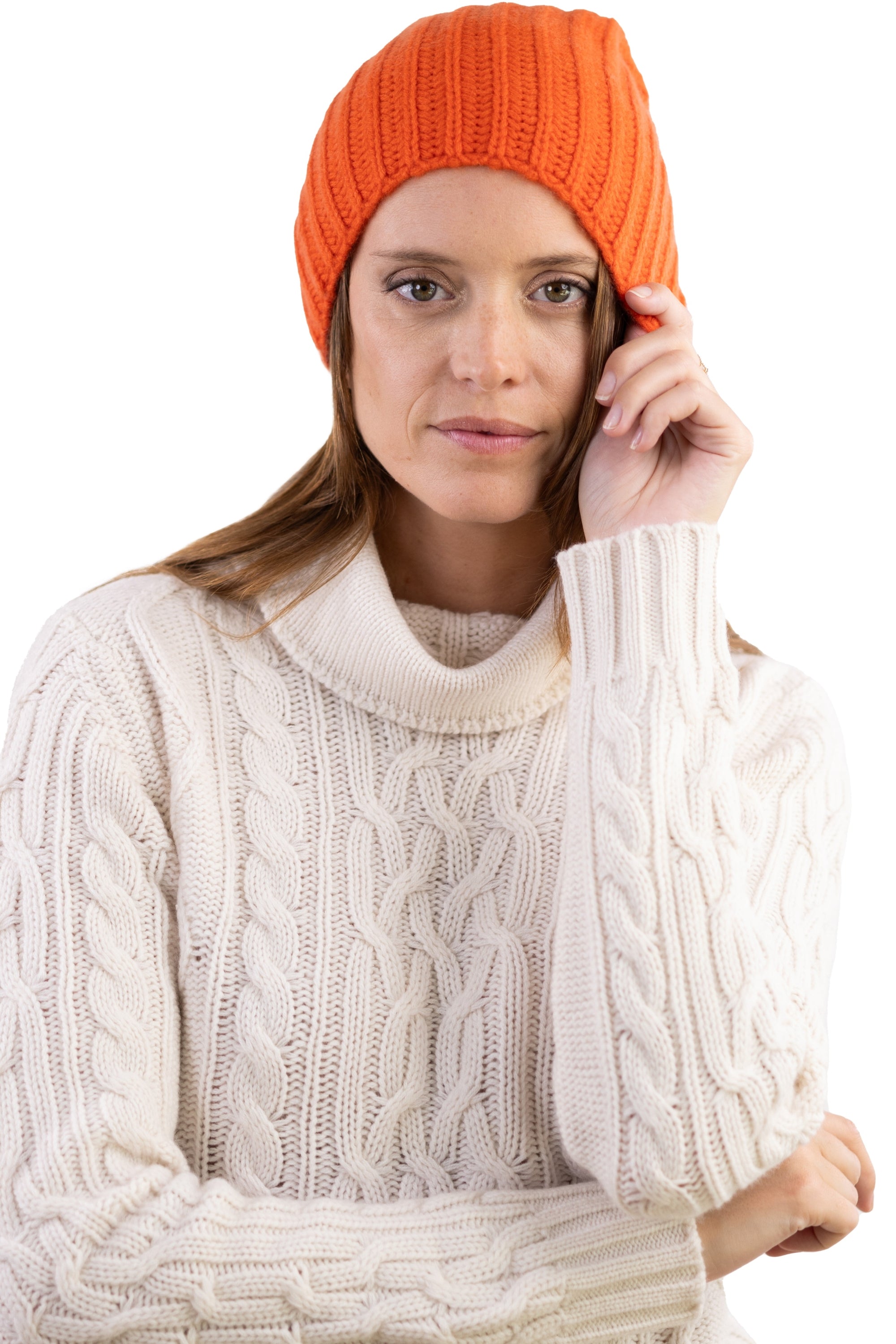 Youpie in cashmere misto - satsuma - Mahogany