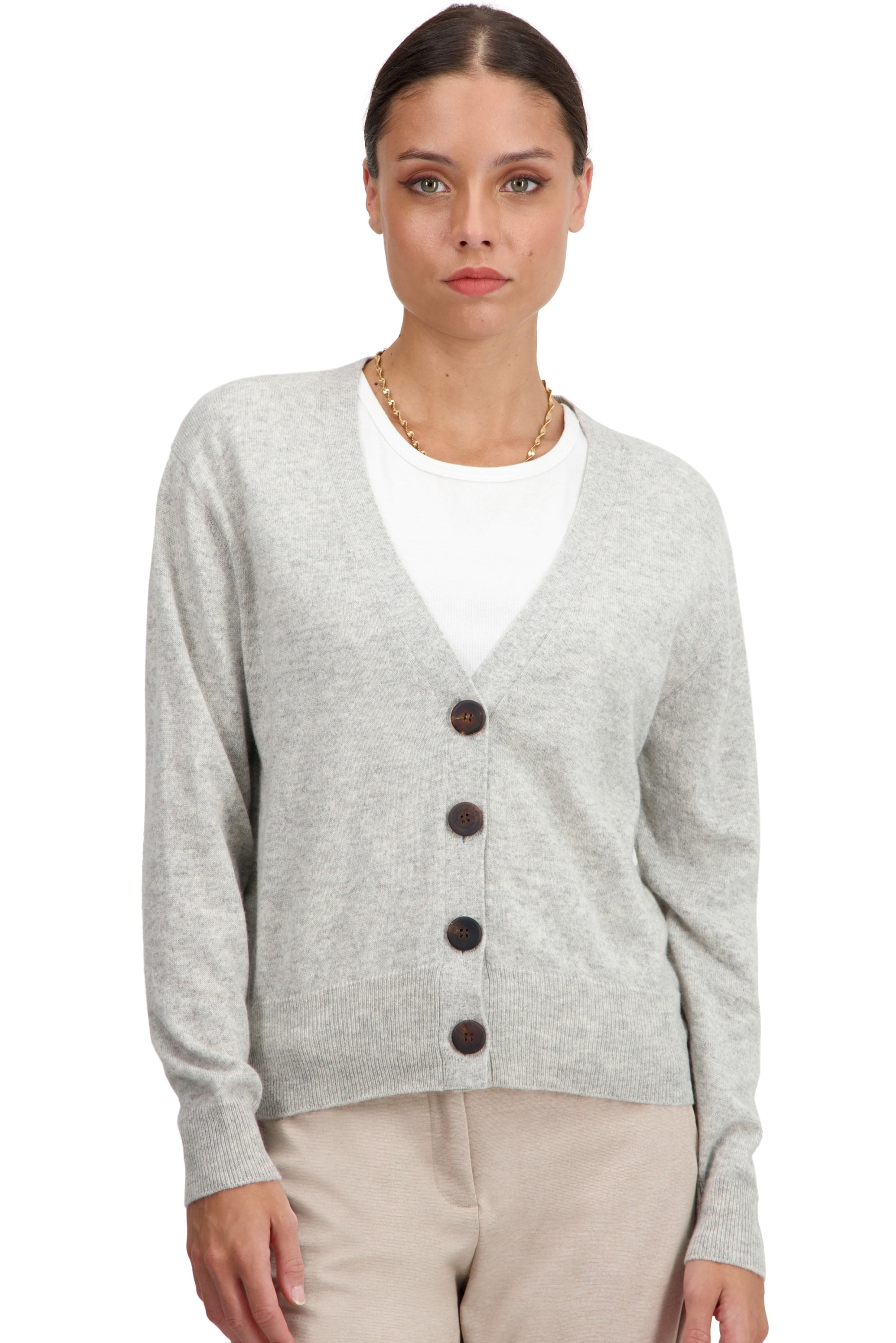 Talitha in cashmere donna - flanella chiné - Mahogany