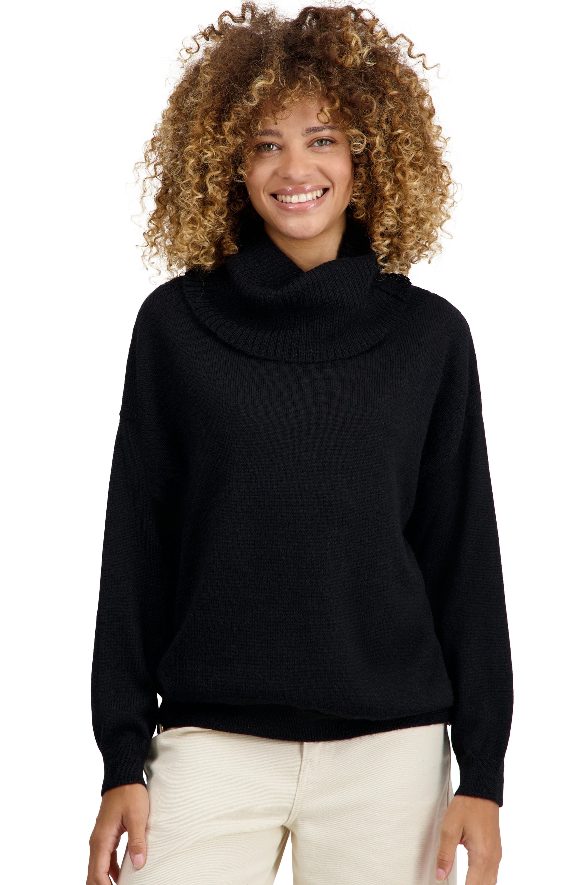 Tanis in baby alpaca da donna - nero - Mahogany