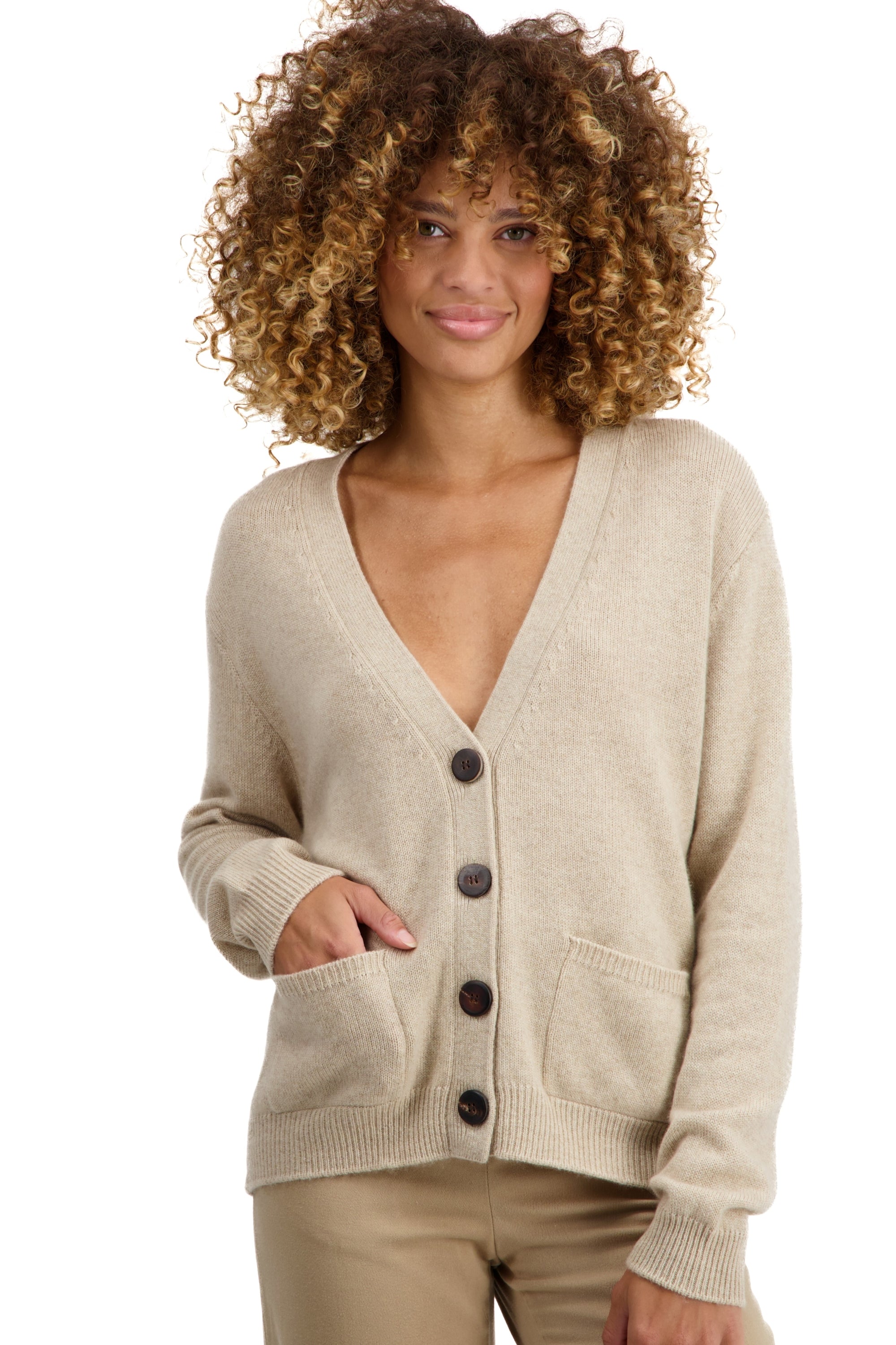 Tanzania in cashmere donna - natural winter dawn - Mahogany