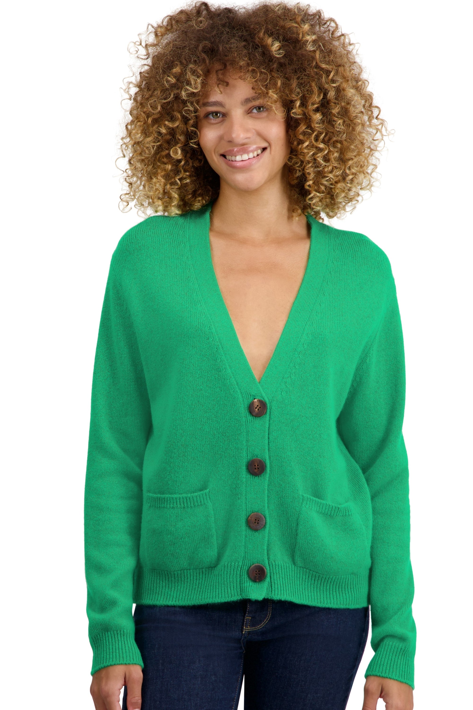 Tanzania in cashmere donna - new green - Mahogany