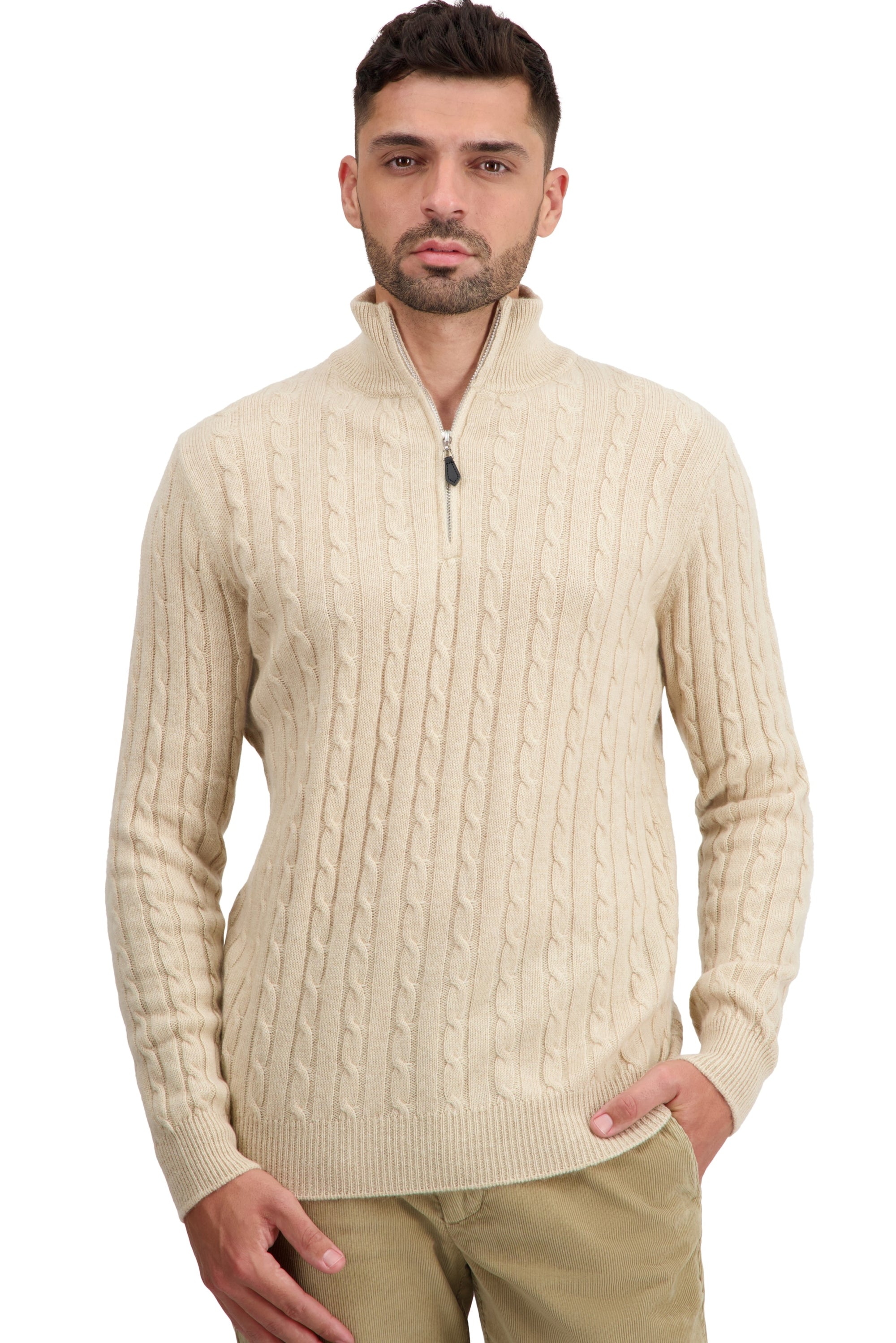 Taurus in cashmere uomo - natural beige - Mahogany