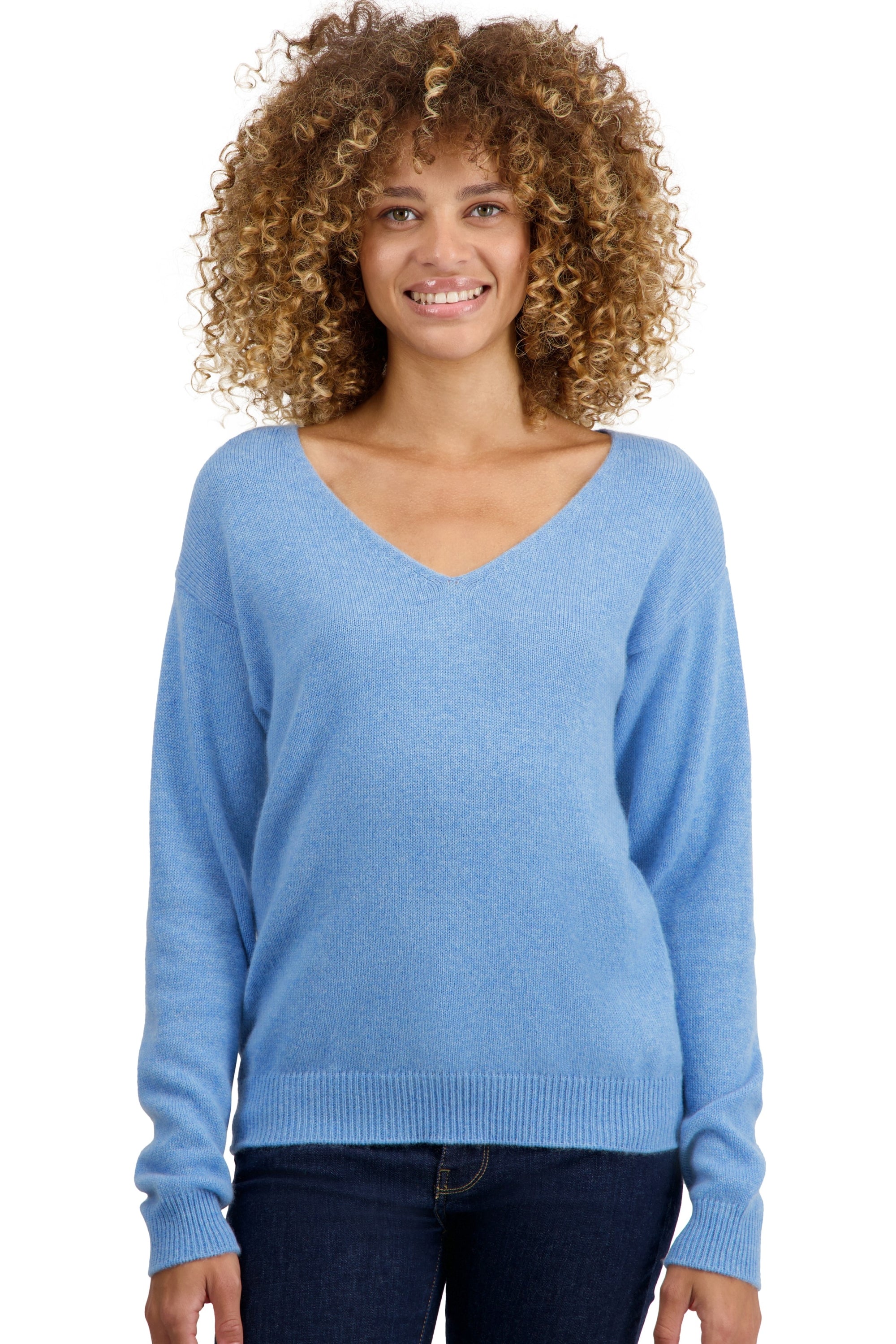 Maglione in cashmere, 100% cashmere, donna, scollo a V, vestibilità dritta, maniche lunghe, normale / 2 e 4 fili, maglia normale, Mahogany