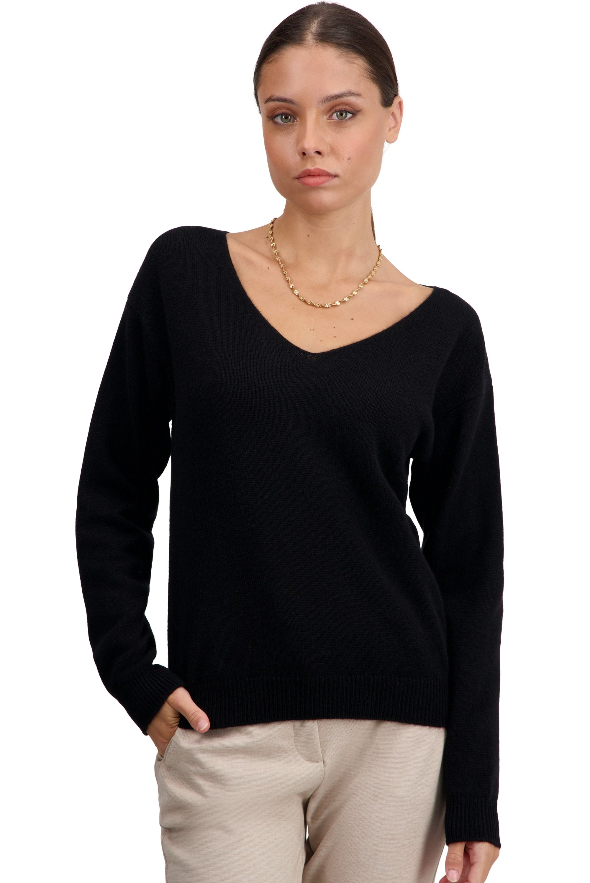 Thailand in cashmere donna - nero - Mahogany