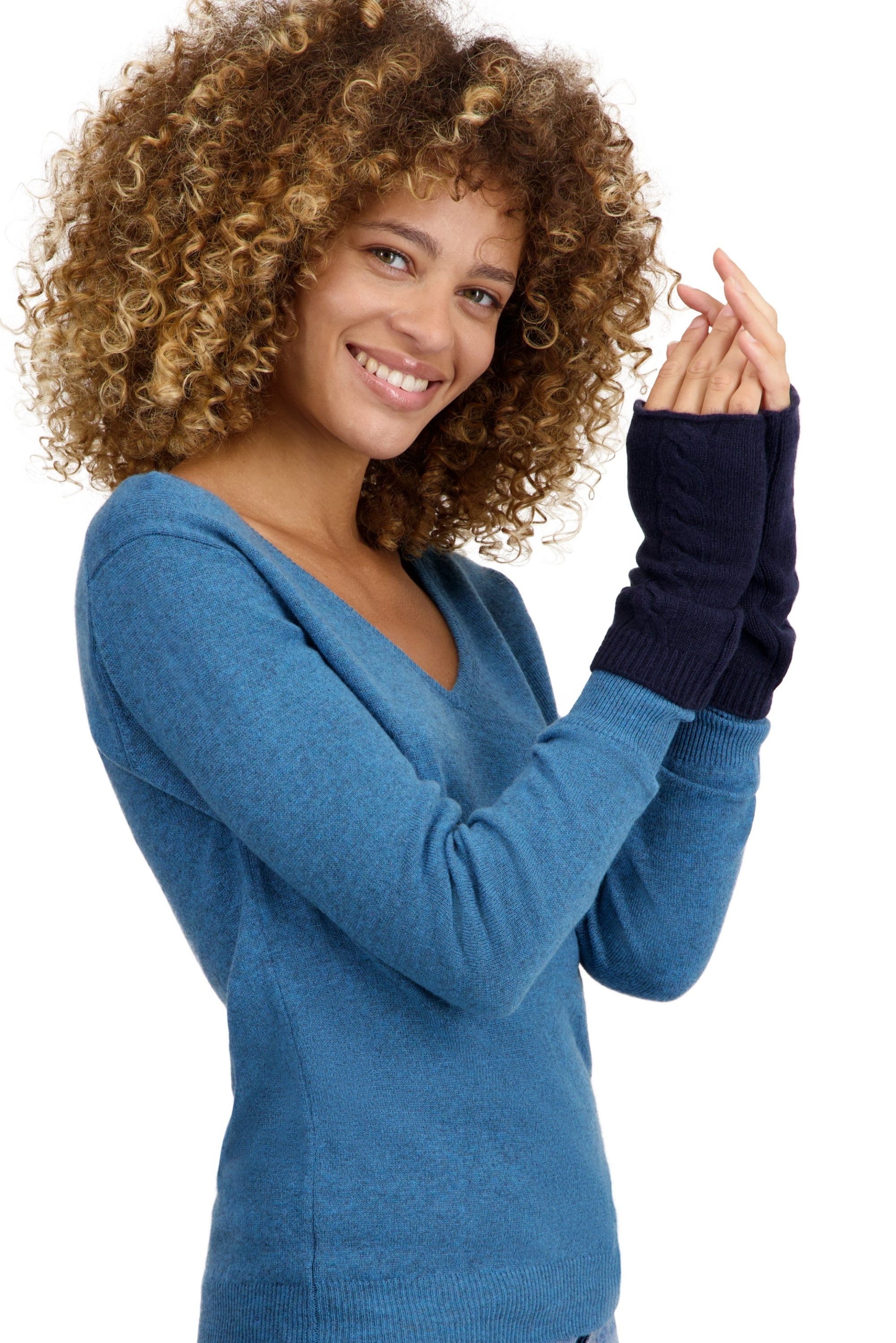 Tiktak in cashmere donna - blu marino scuro - Mahogany