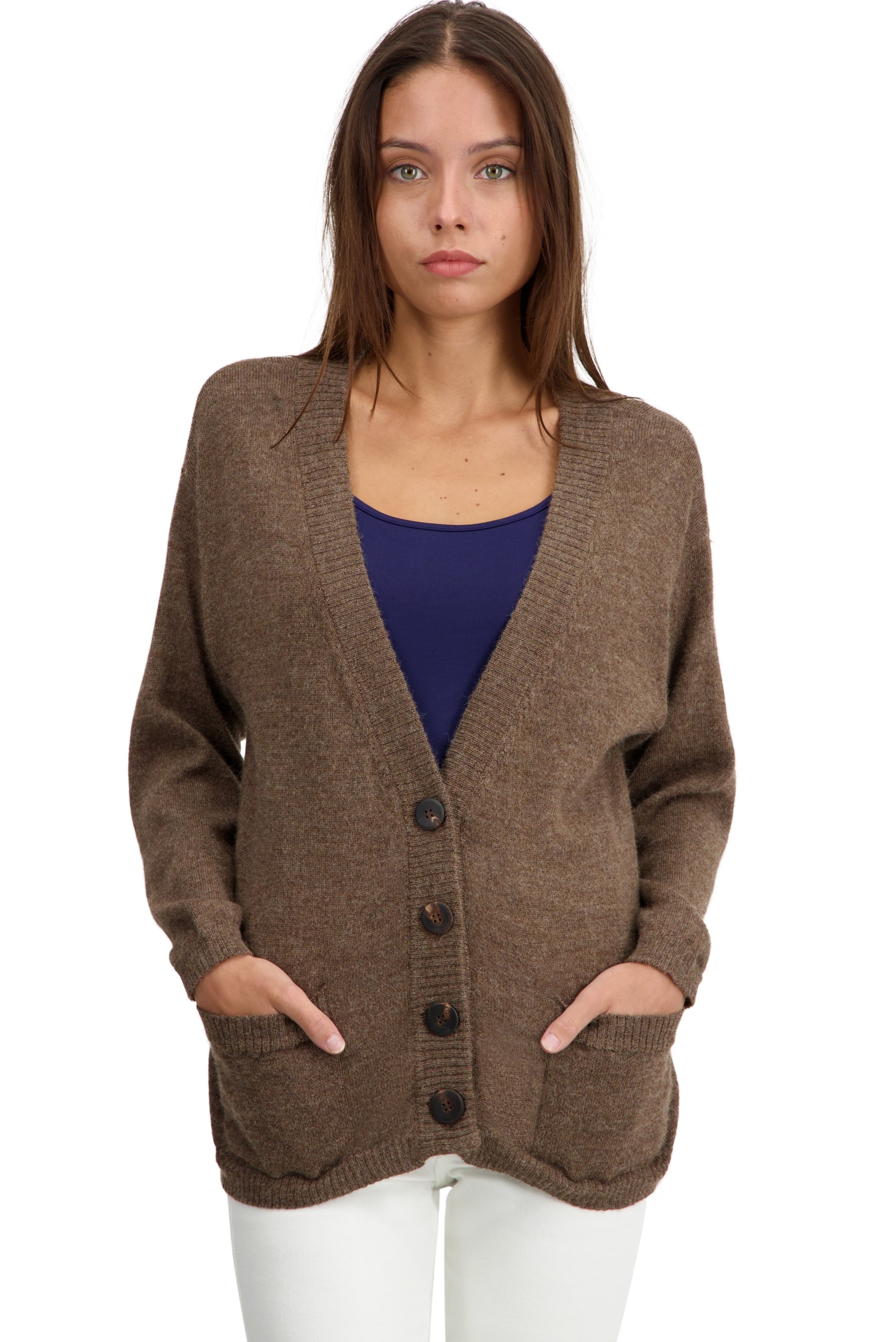 Toulouse in baby alpaca donna - naturale - Mahogany