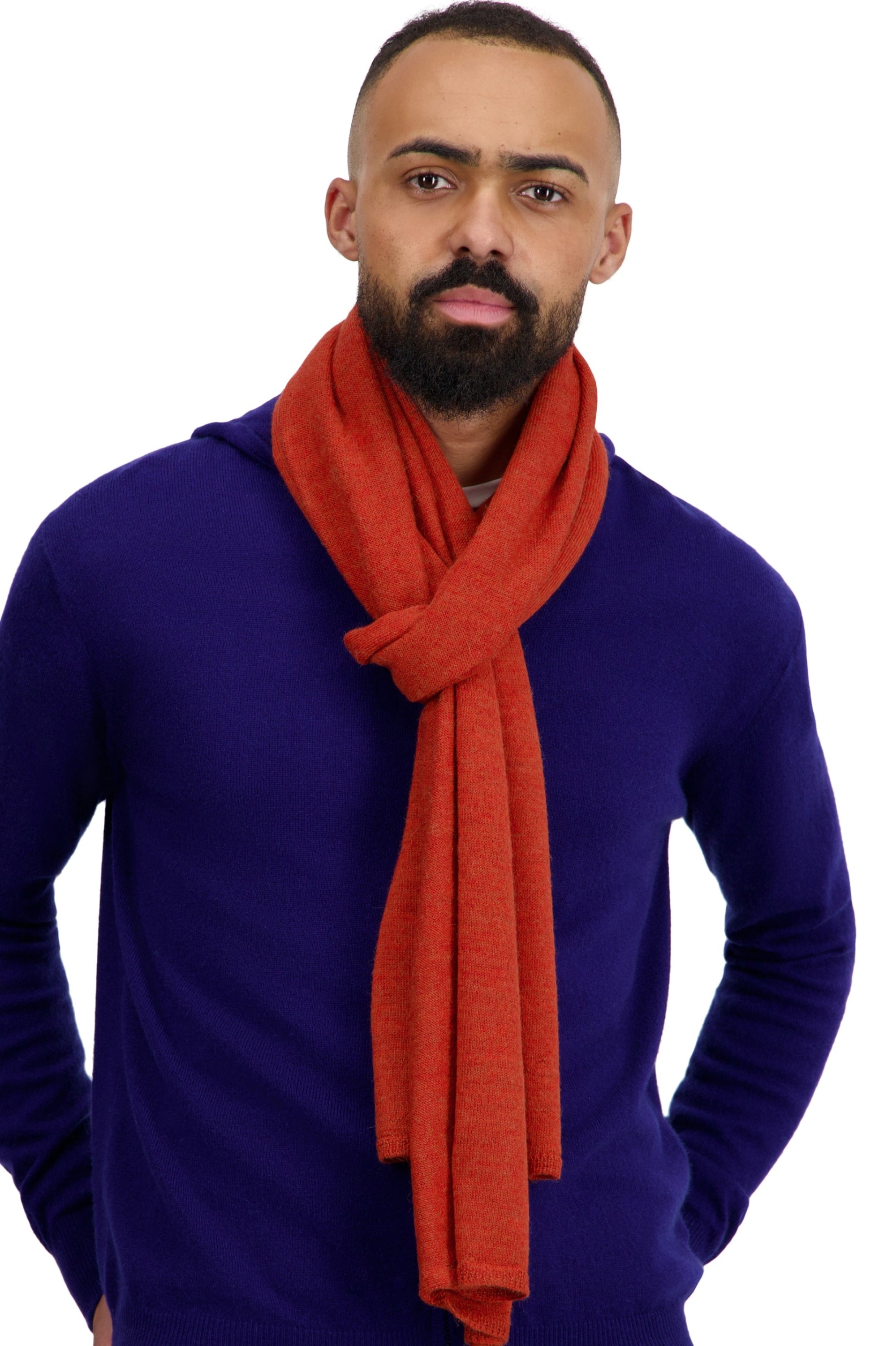 Tyson in baby alpaca uomo - pumpkin - Mahogany