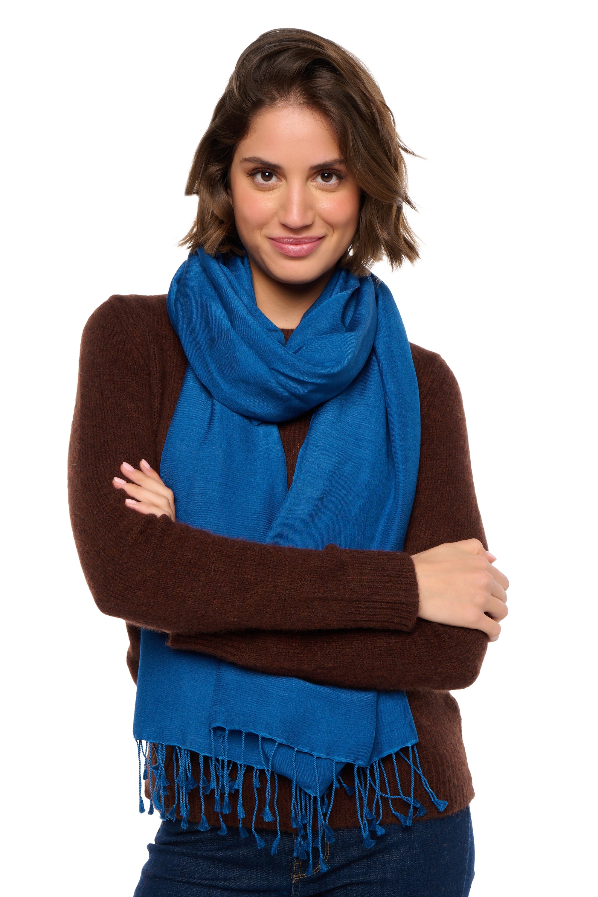 Platine in cashmere e seta misto - blu prussia - Mahogany