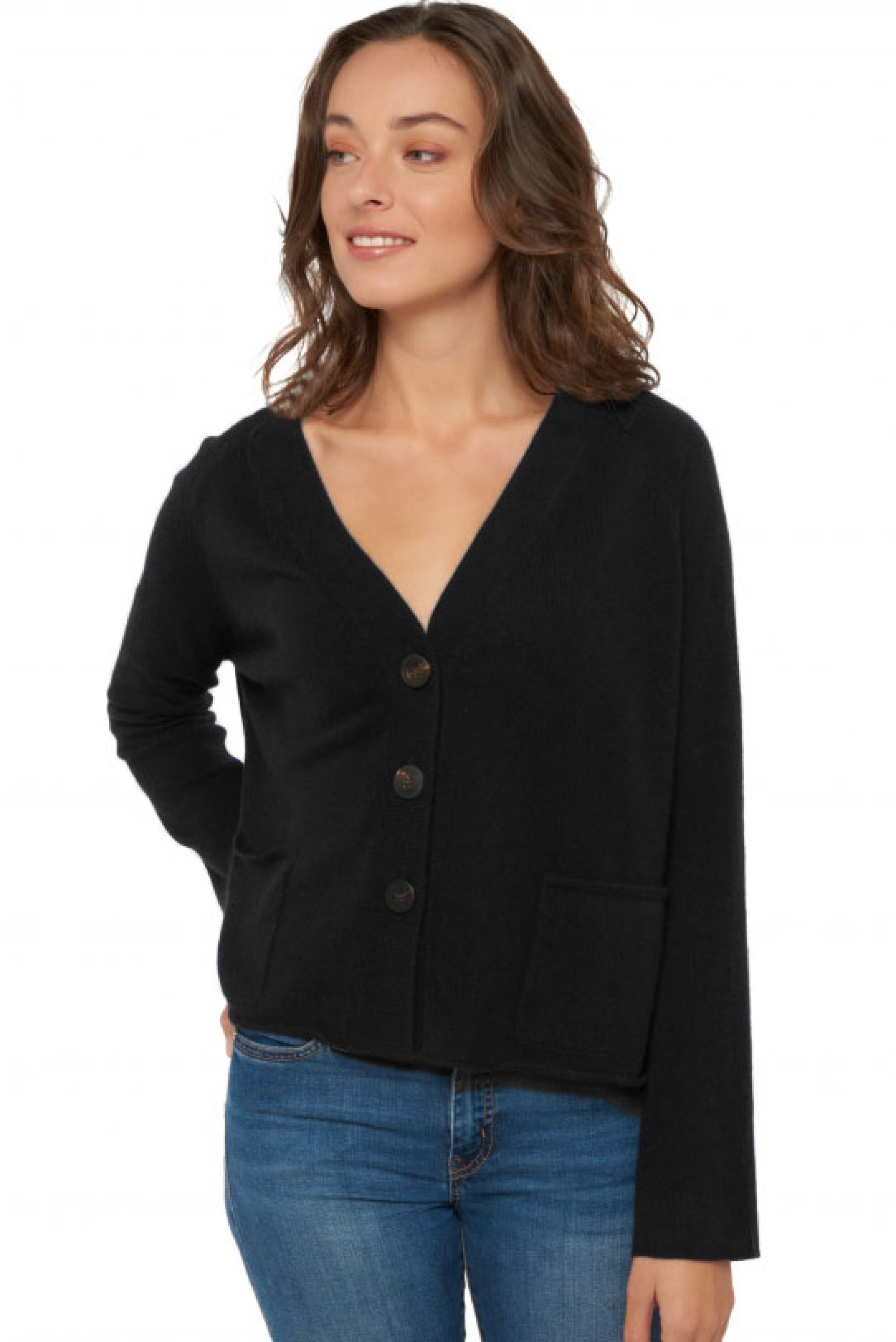Chana in cashmere donna - nero - Mahogany