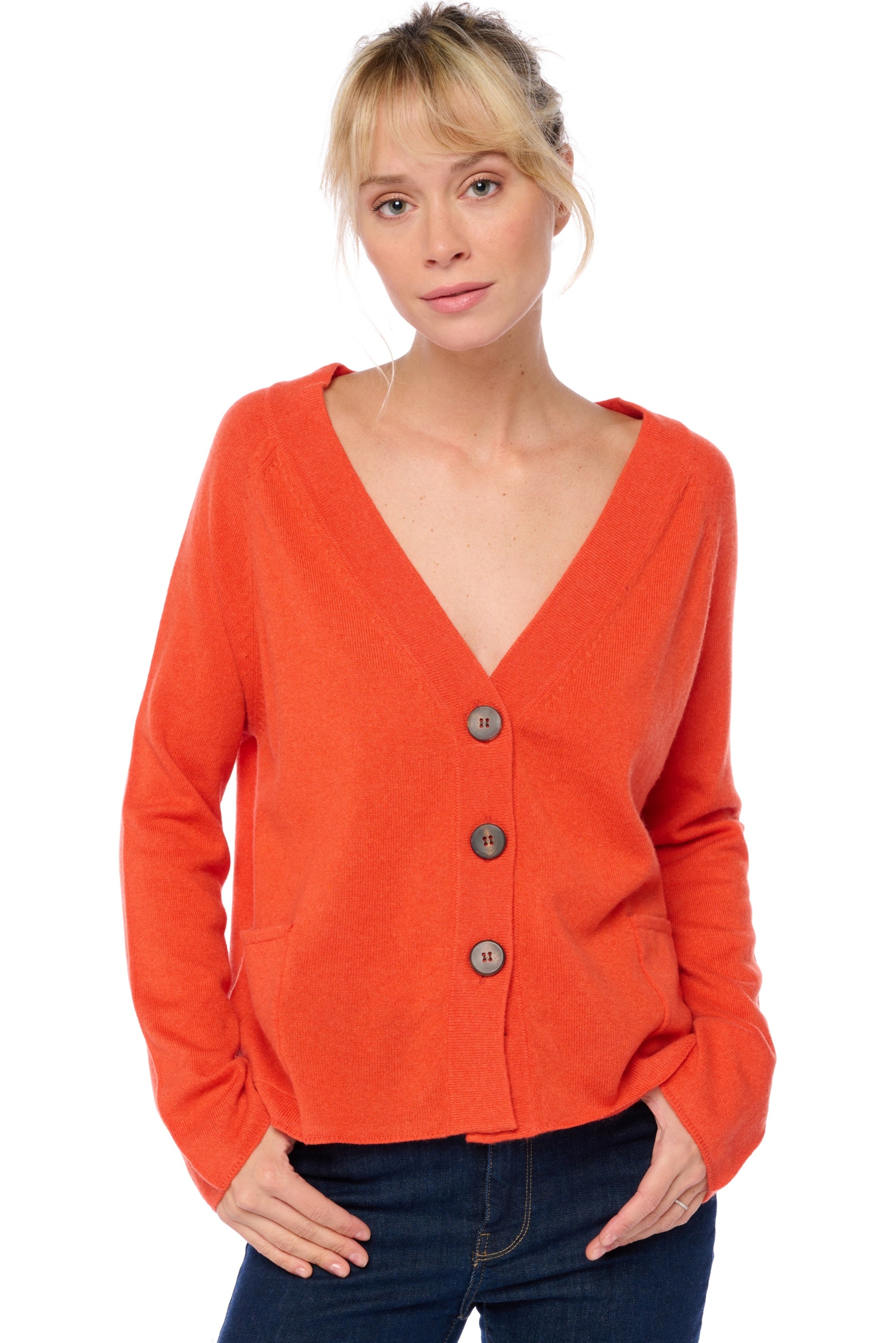 Chana in cashmere donna - satsuma - Mahogany
