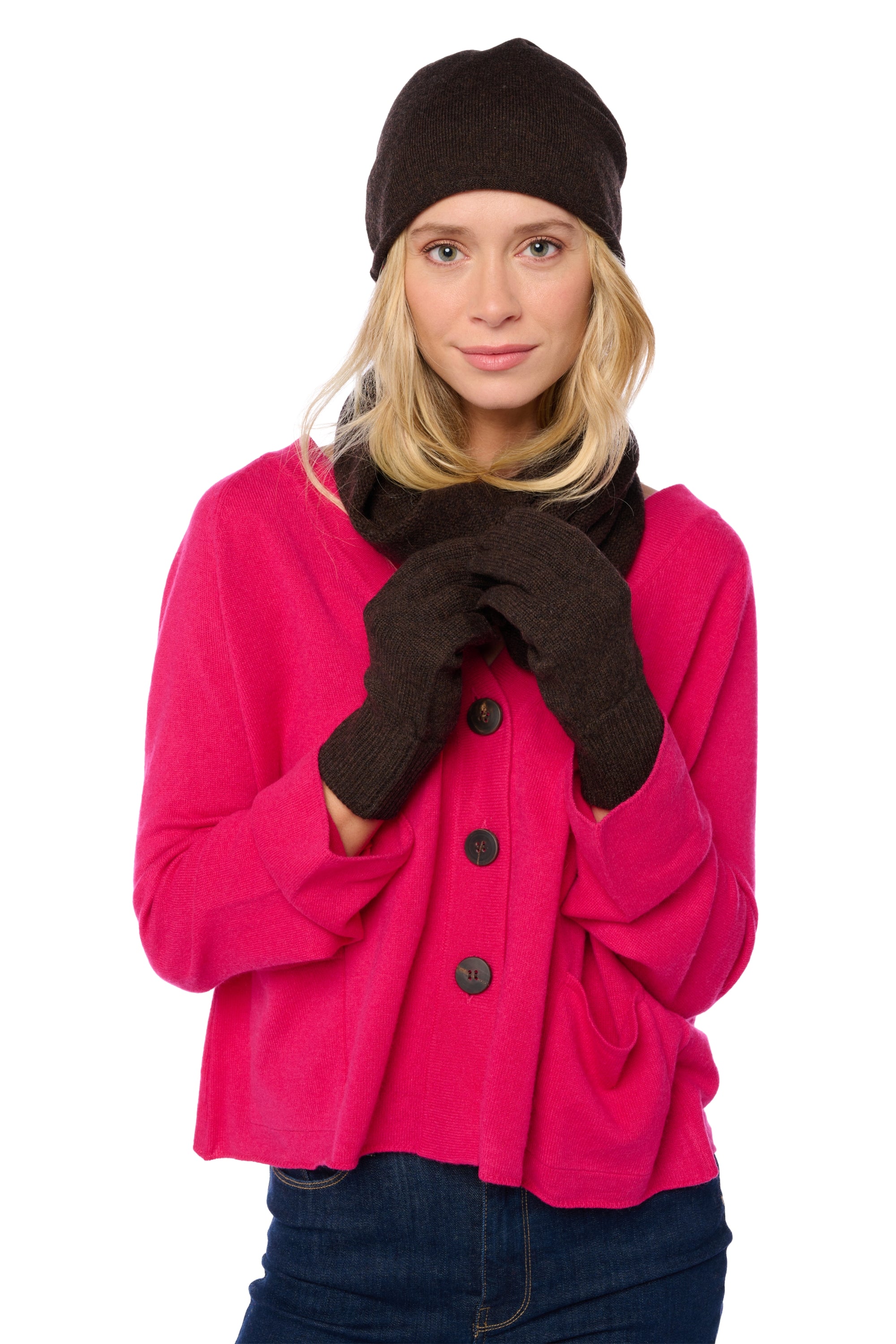 Manine in cashmere donna - compost - Mahogany