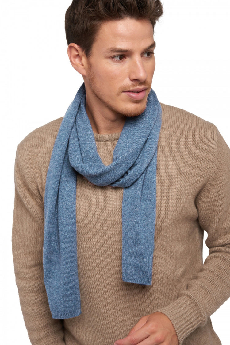 Woolozone in cashmere e lana misto - blu jeans melange - Mahogany
