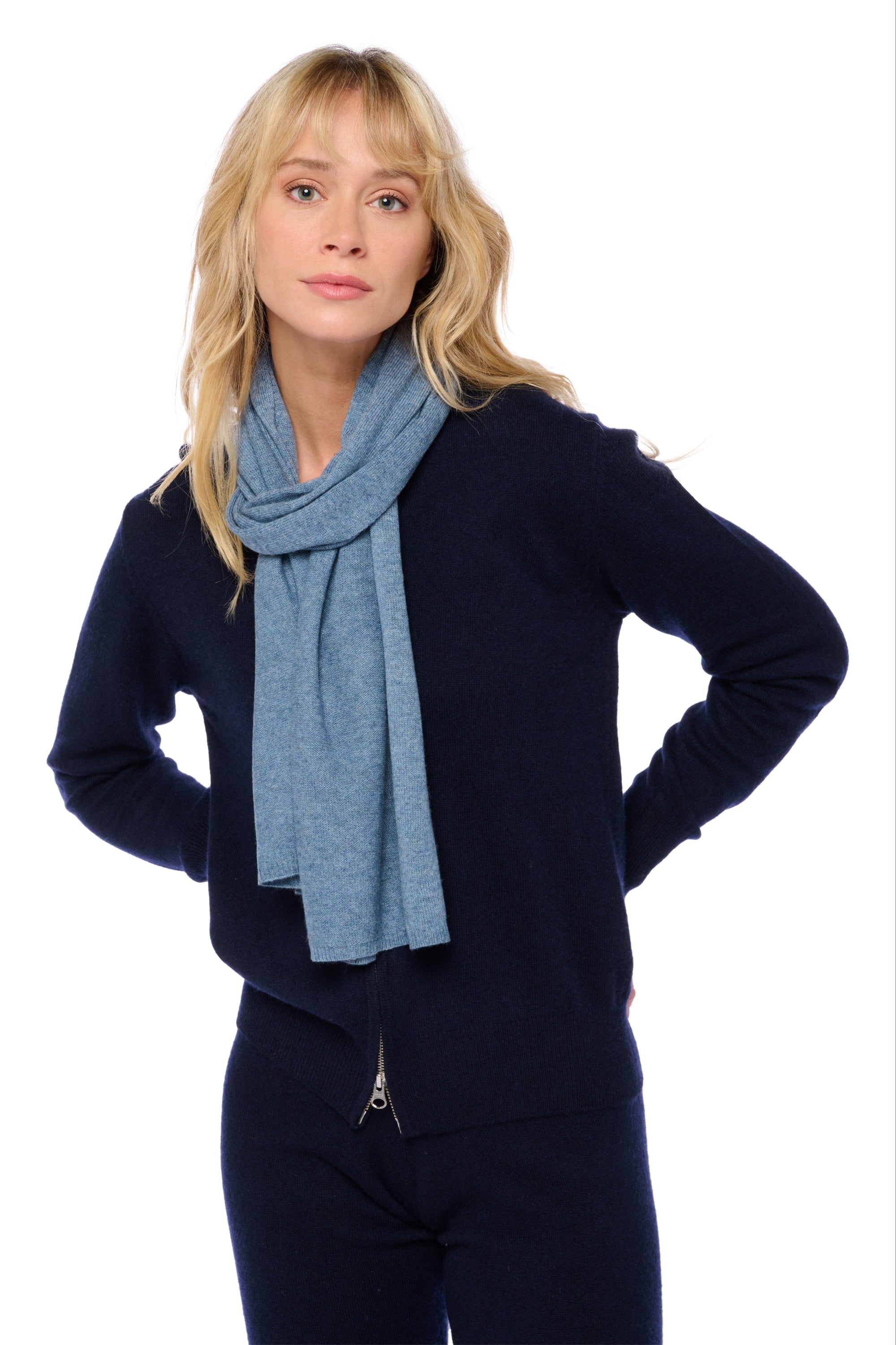 Woolozone in cashmere e lana mista - indigo chiné - Mahogany