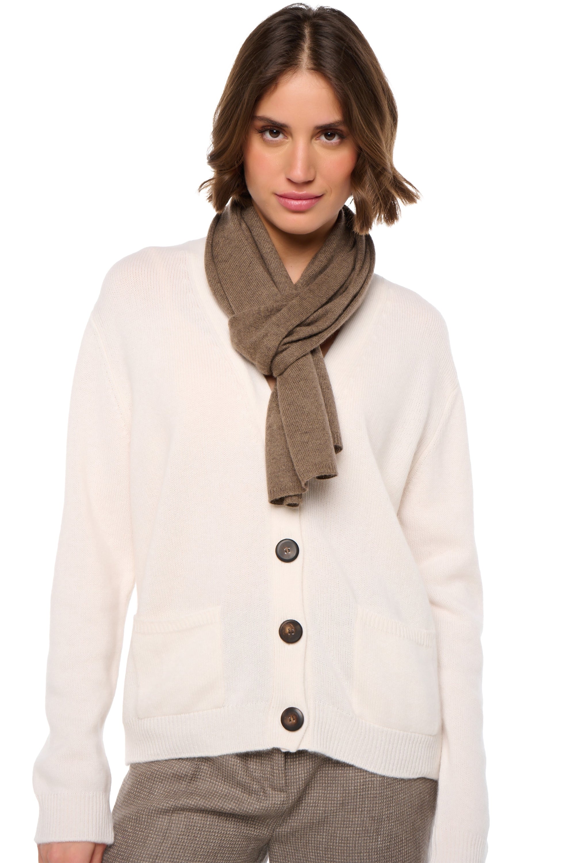 Ozone in cashmere misto - natural dark brown - Mahogany