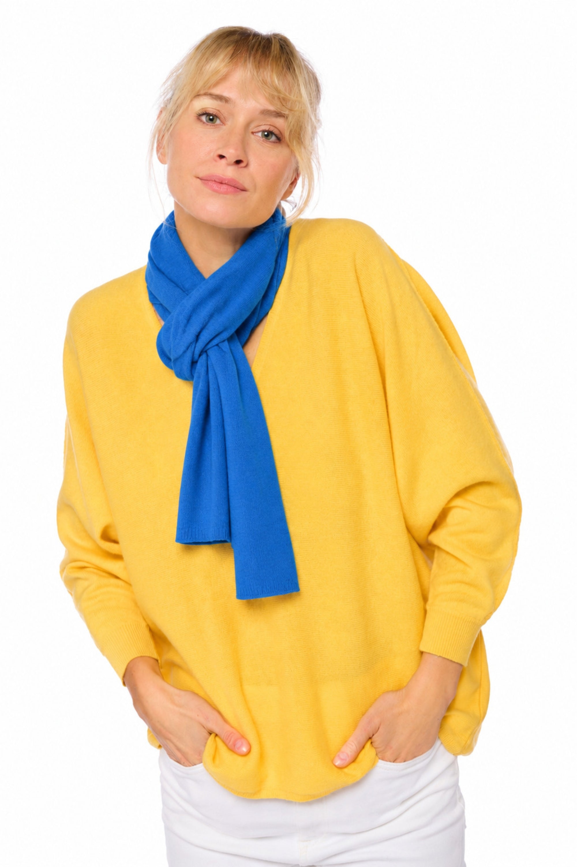 Sciarpa in cashmere e lana, 70% lana / 30% cashmere, misto, normale / 2 e 4 fili, maglia normale, Mahogany