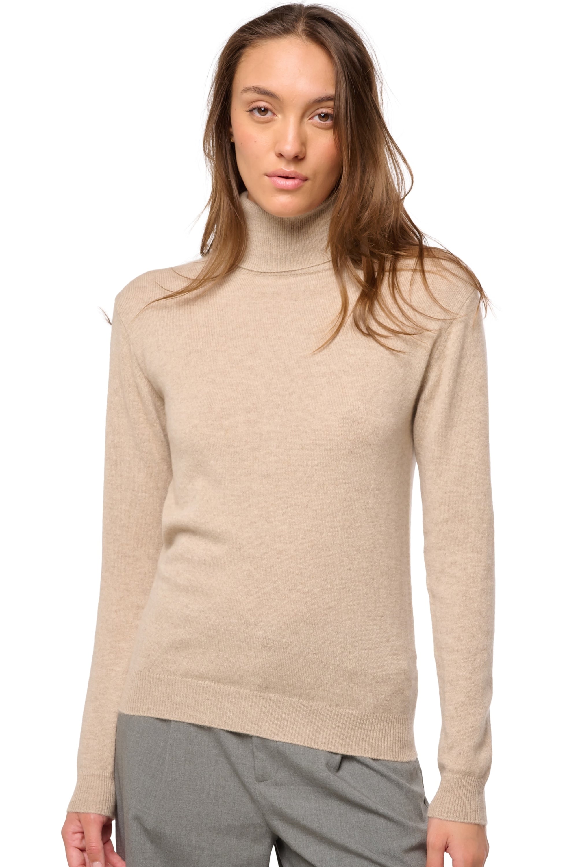 Tale in cashmere donna - spelt - Mahogany