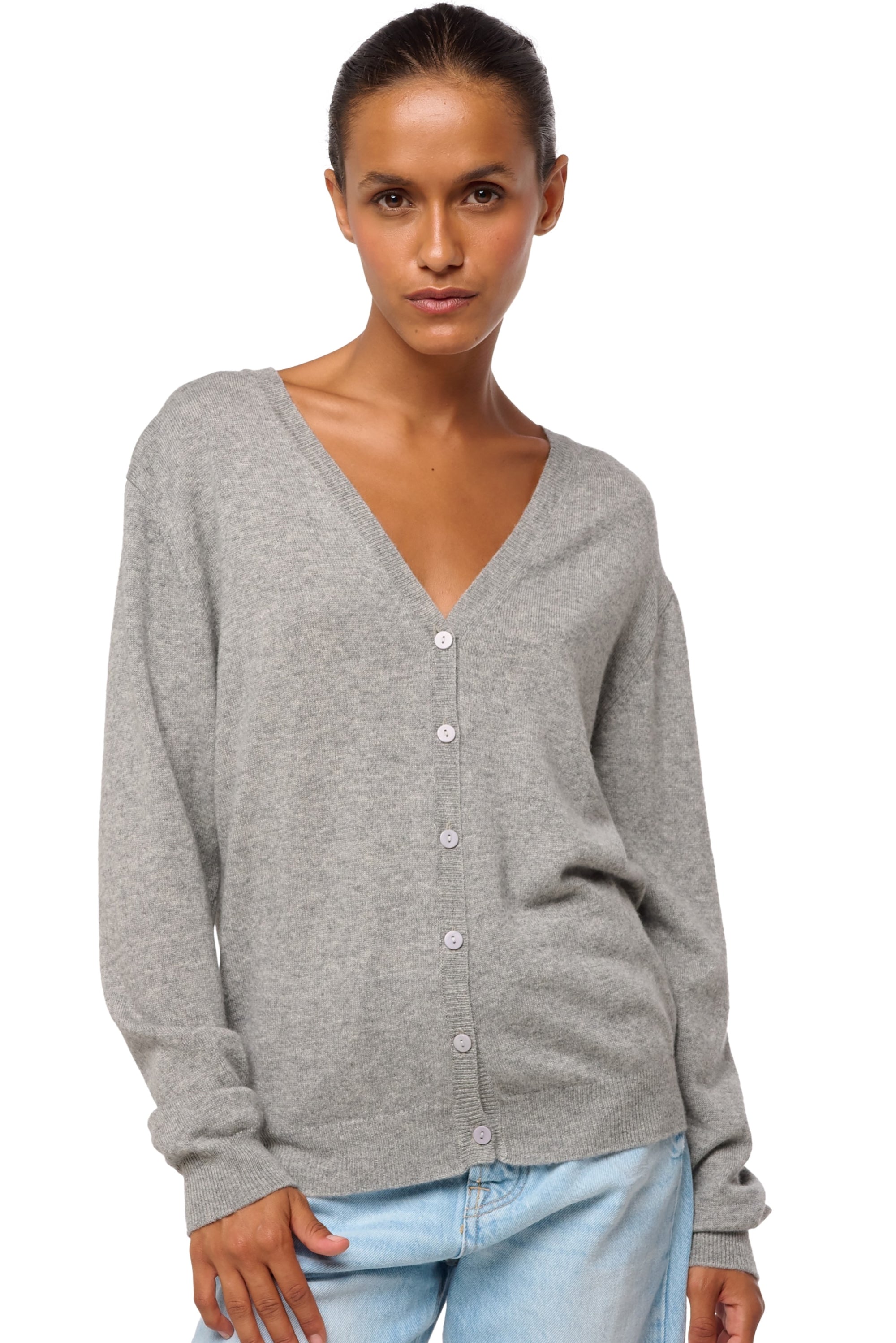 Taline in cashmere donna - dark grey - Mahogany