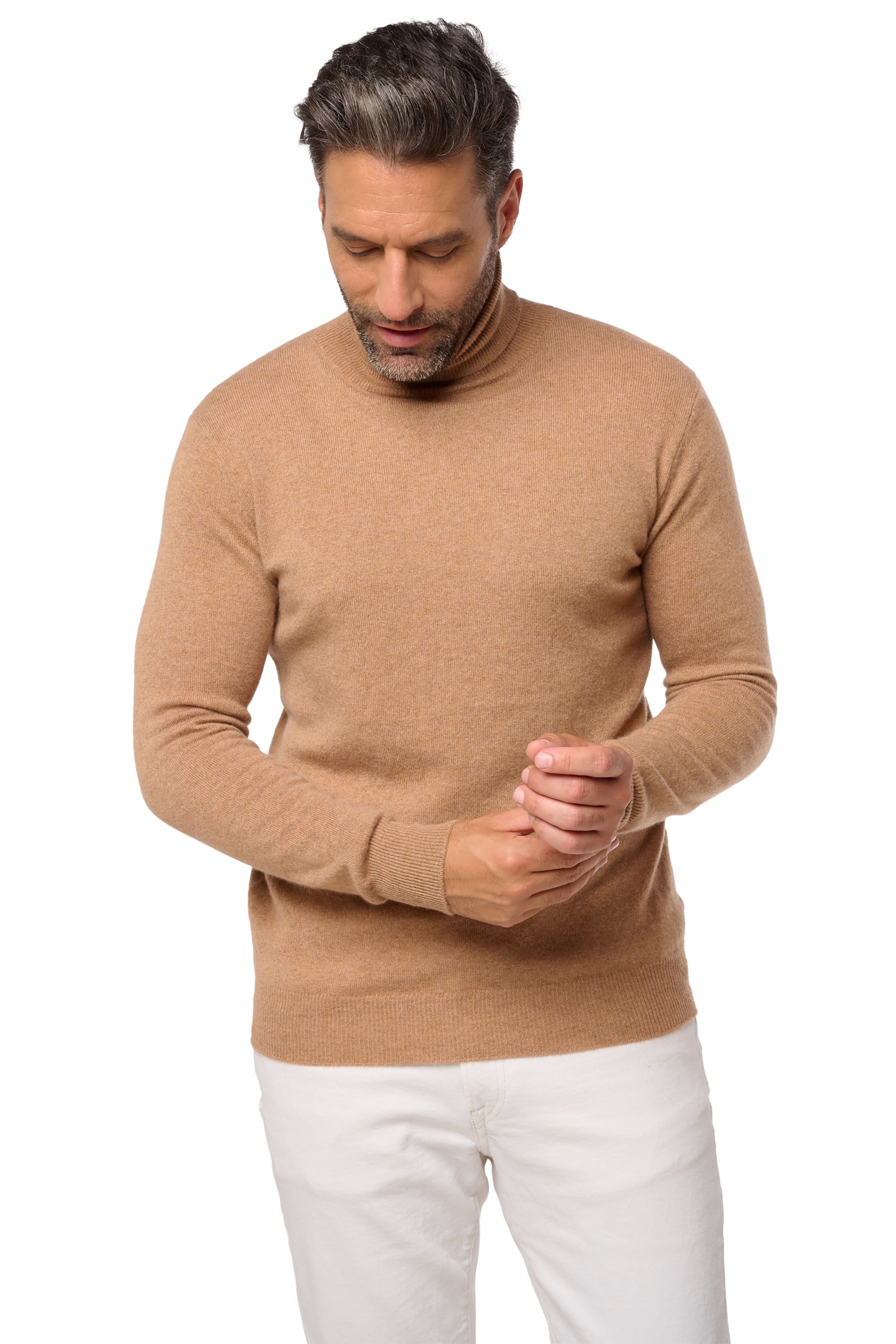 Tarry en cachemire homme - Vue 1 - african camel - Mahogany