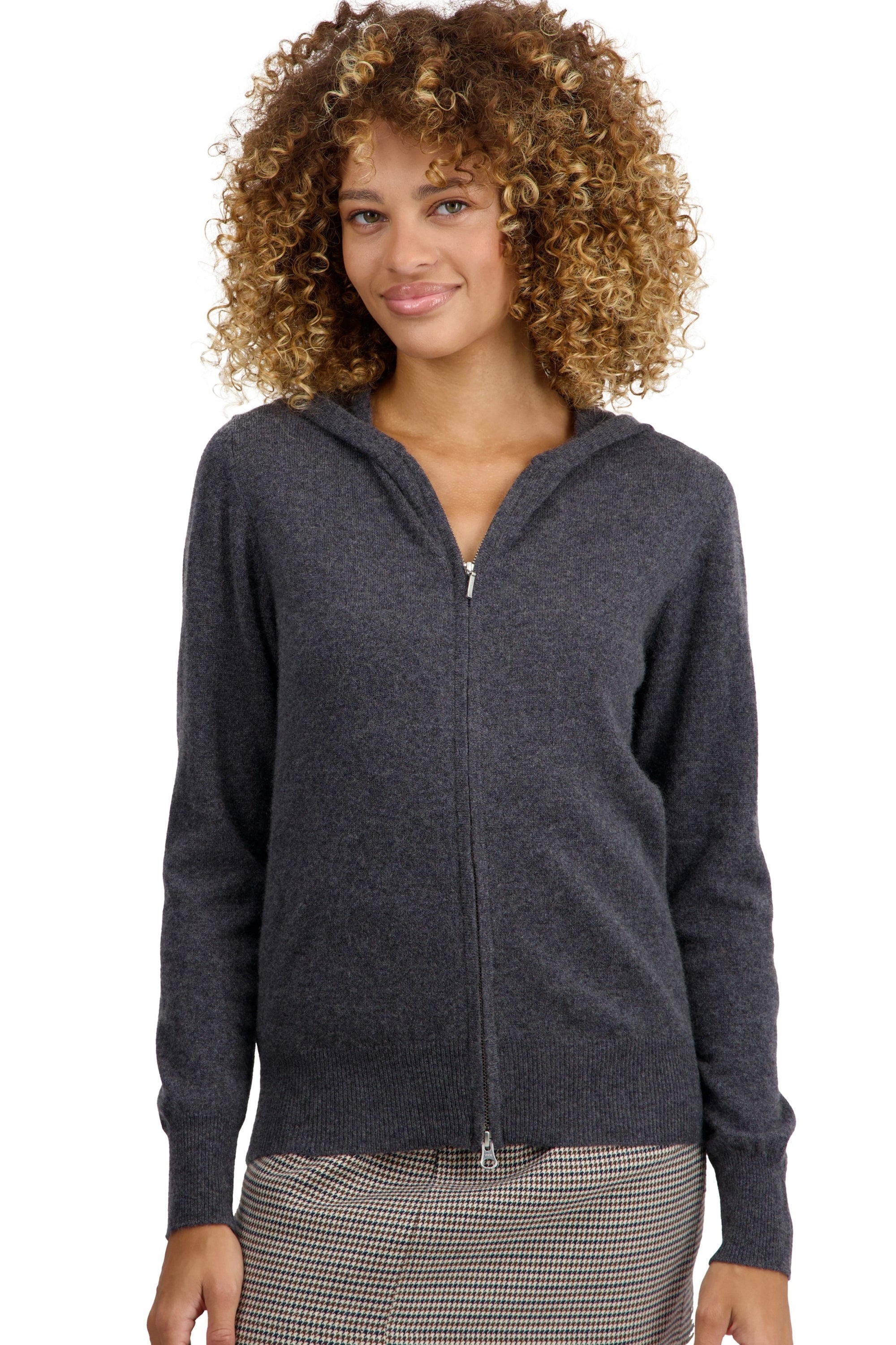 Tina in cashmere donna - dark grey - Mahogany