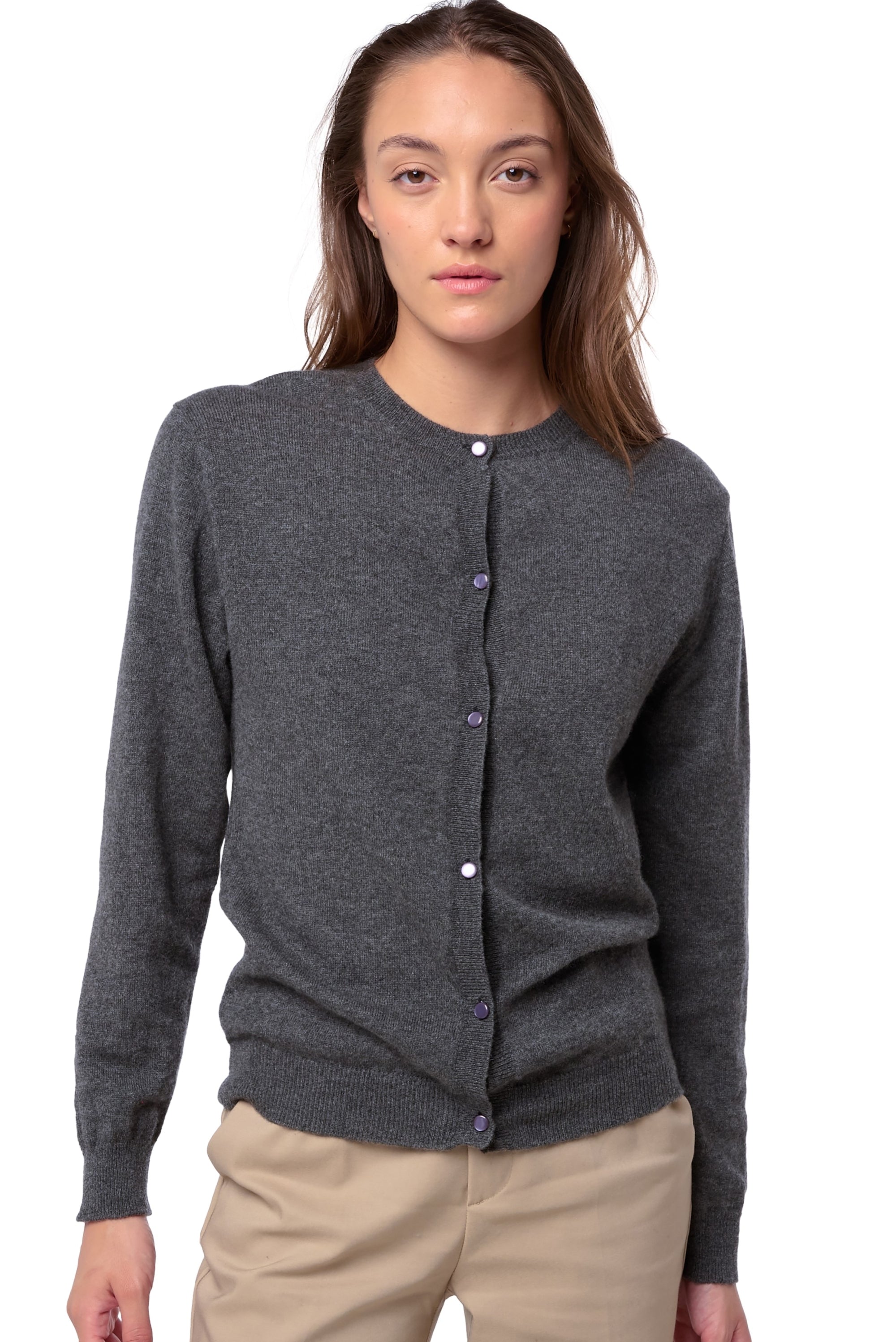 Tyra in cashmere donna - dark grey - Mahogany