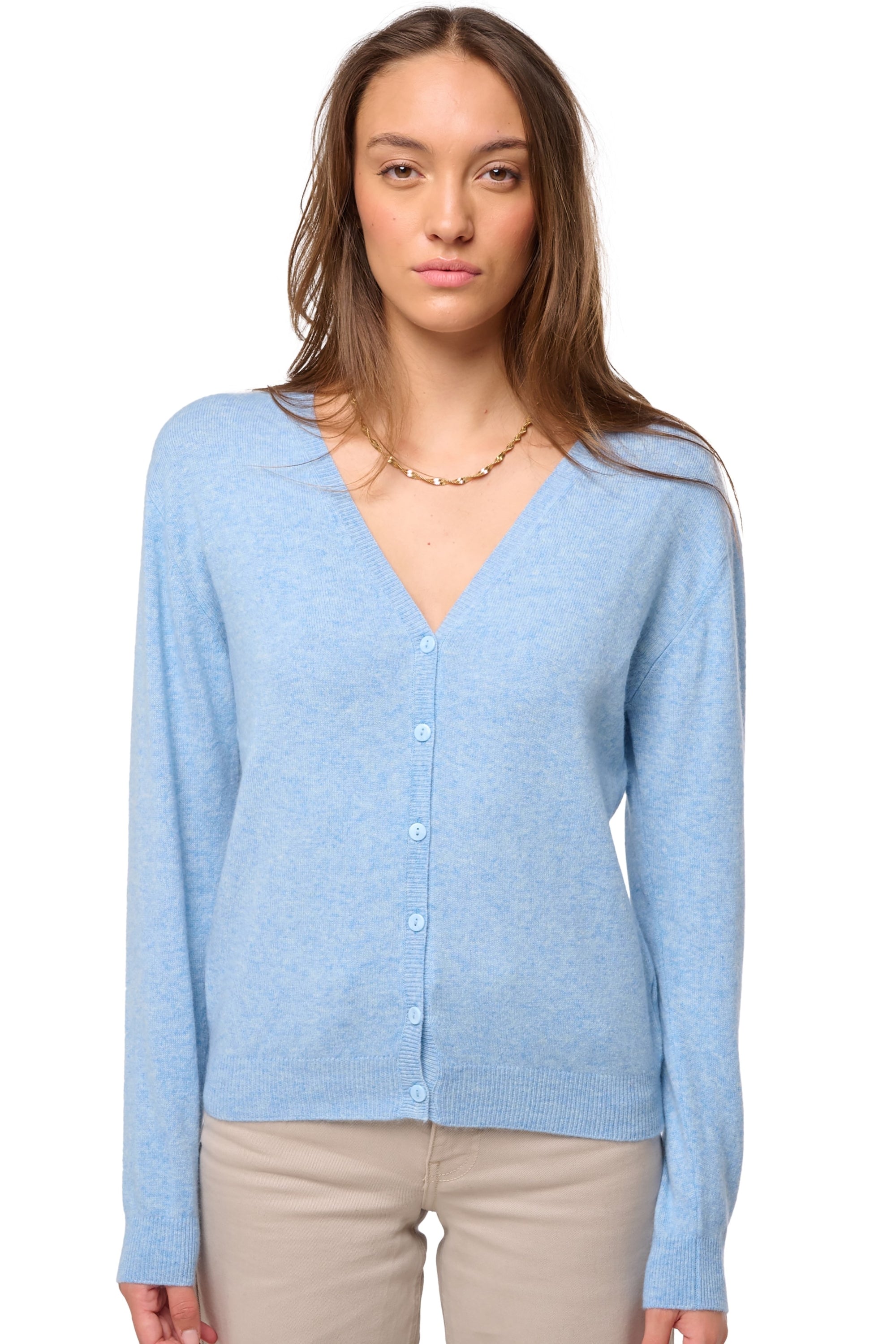 Taline in cashmere donna - powder blue - Mahogany