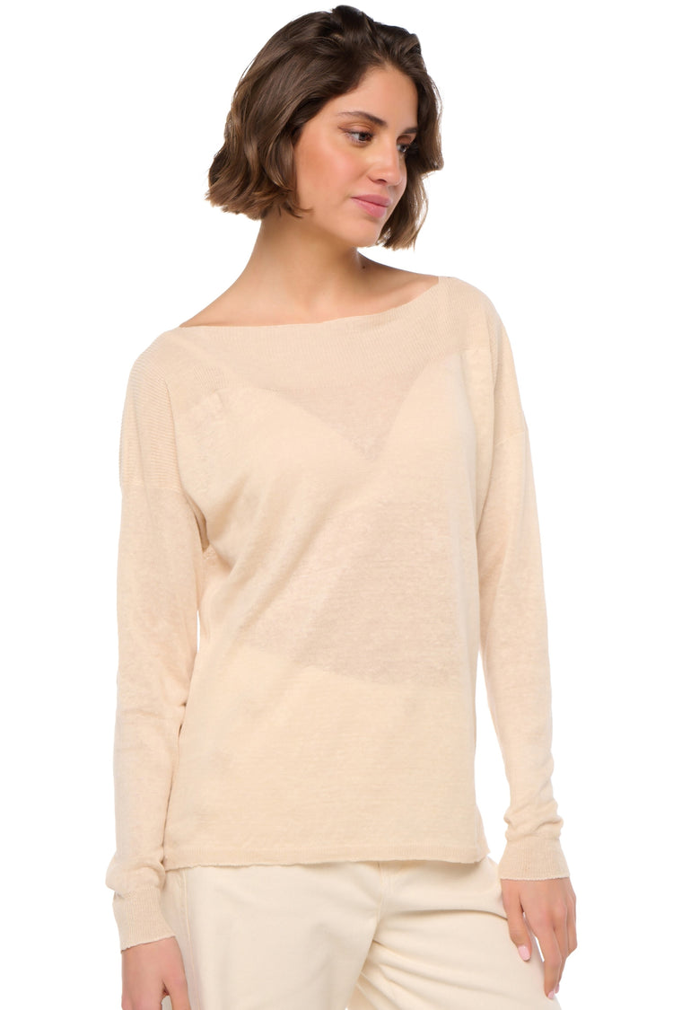 Sheila in lino donna - wheat - Mahogany