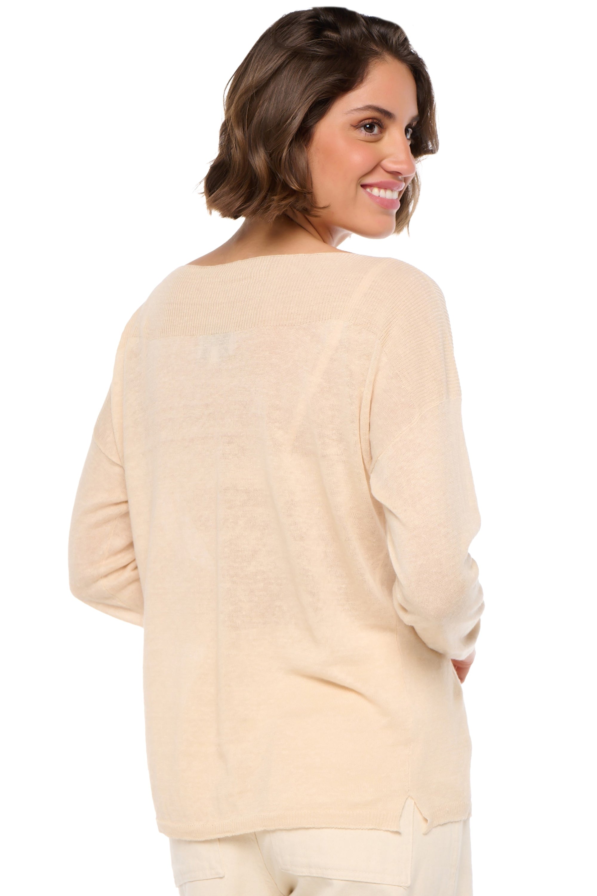 Sheila en lin femme - Vue 3 - wheat - Mahogany