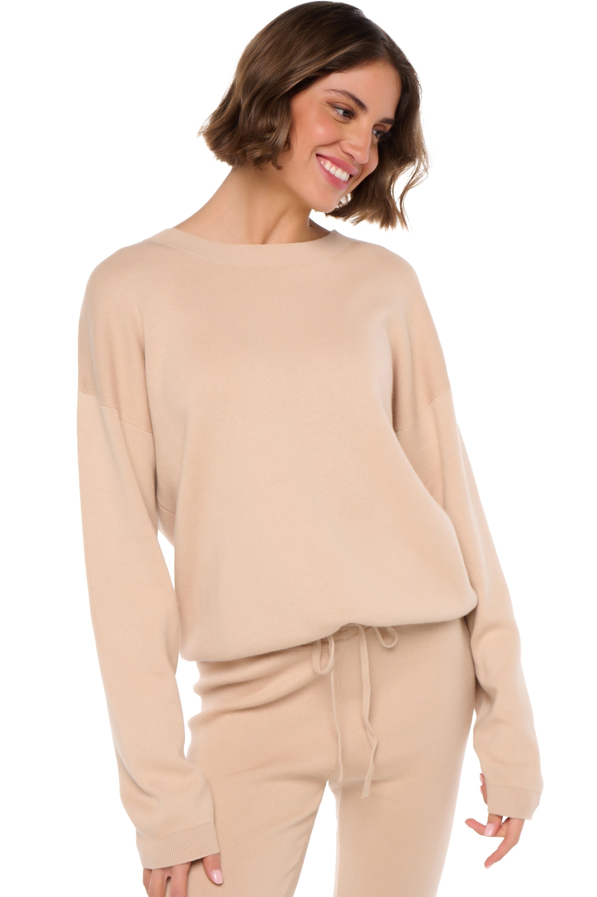 Stormie in cashmere e cotone da donna - powder / powder - Mahogany