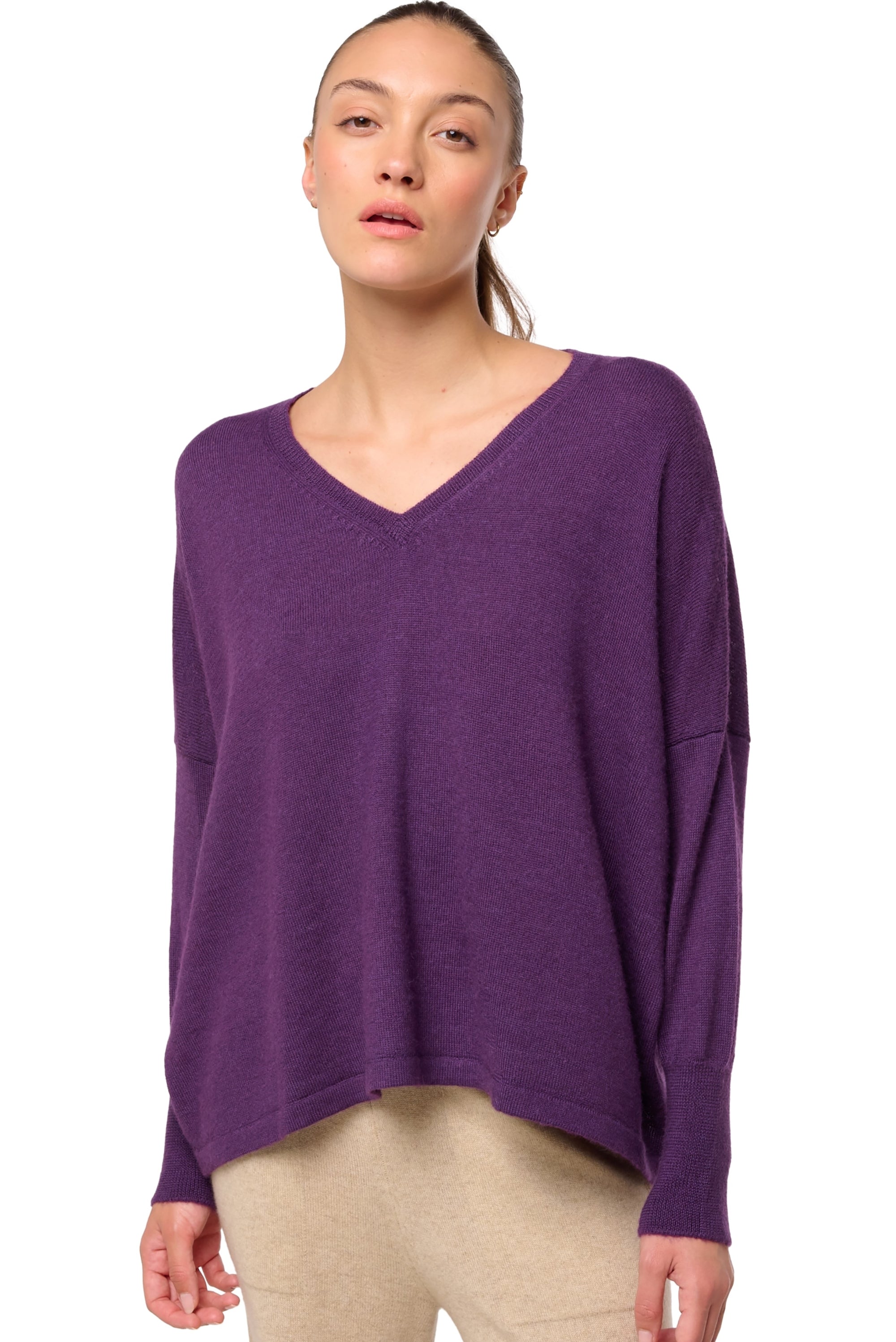 Damara in baby alpaca donna - viola - Mahogany