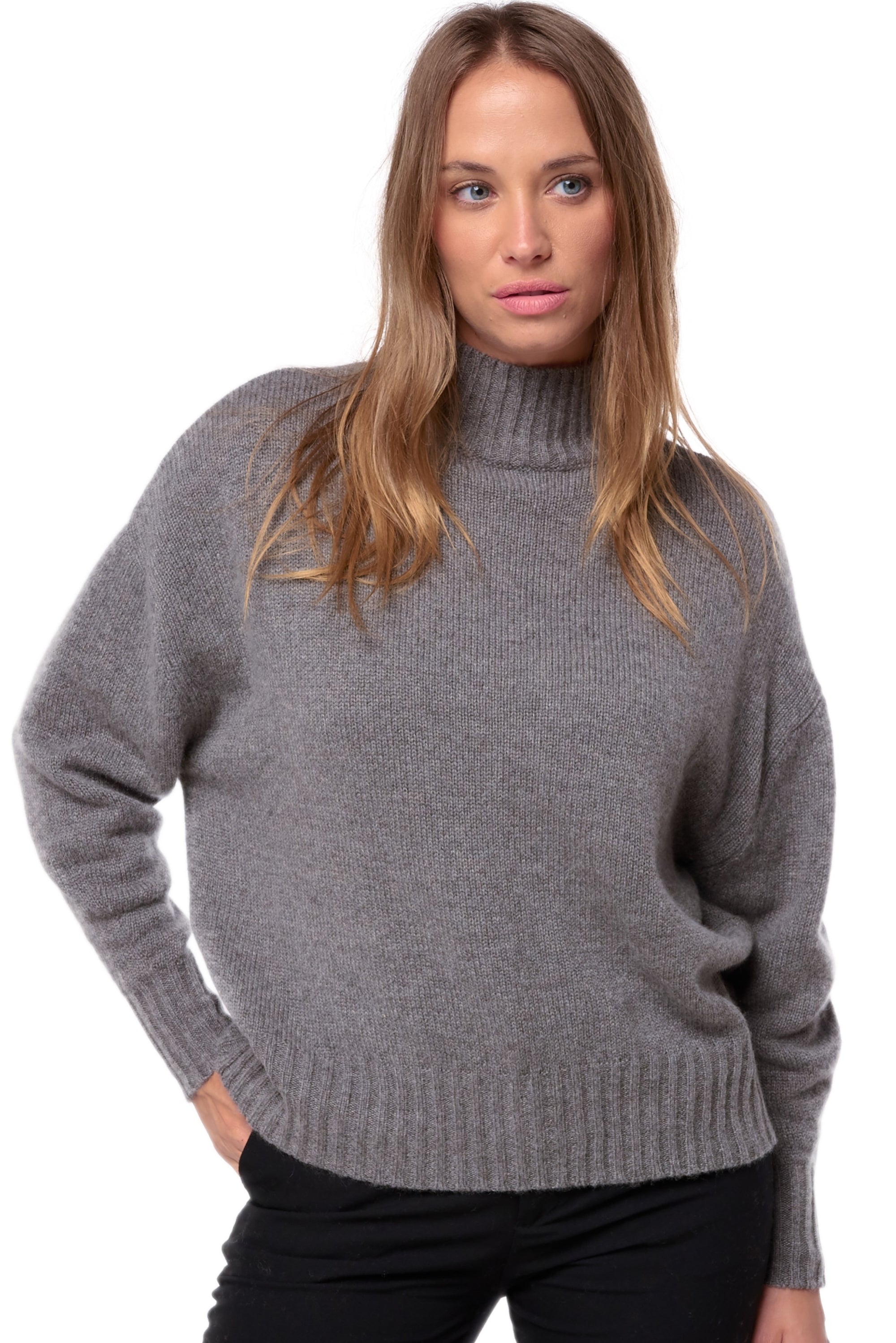 Daniella in cashmere donna - marmotta chiné - Mahogany