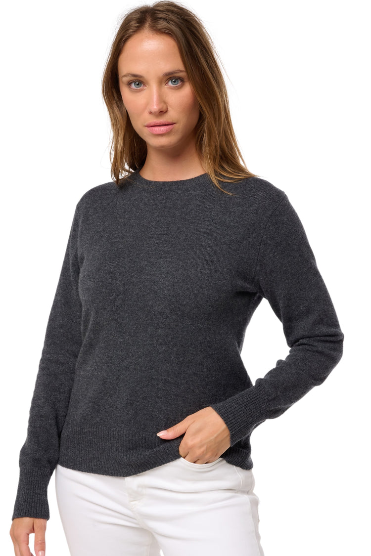 Daria in cashmere donna - antracite chiné - Mahogany