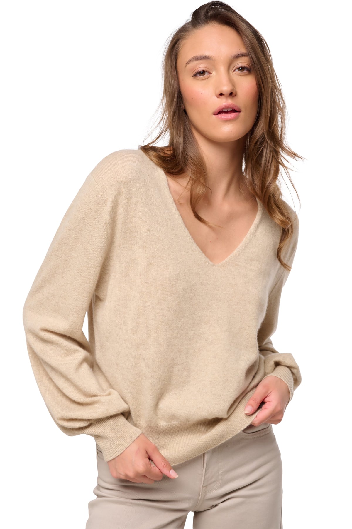 Deau en cachemire femme - Vue 1 - natural winter dawn - Mahogany