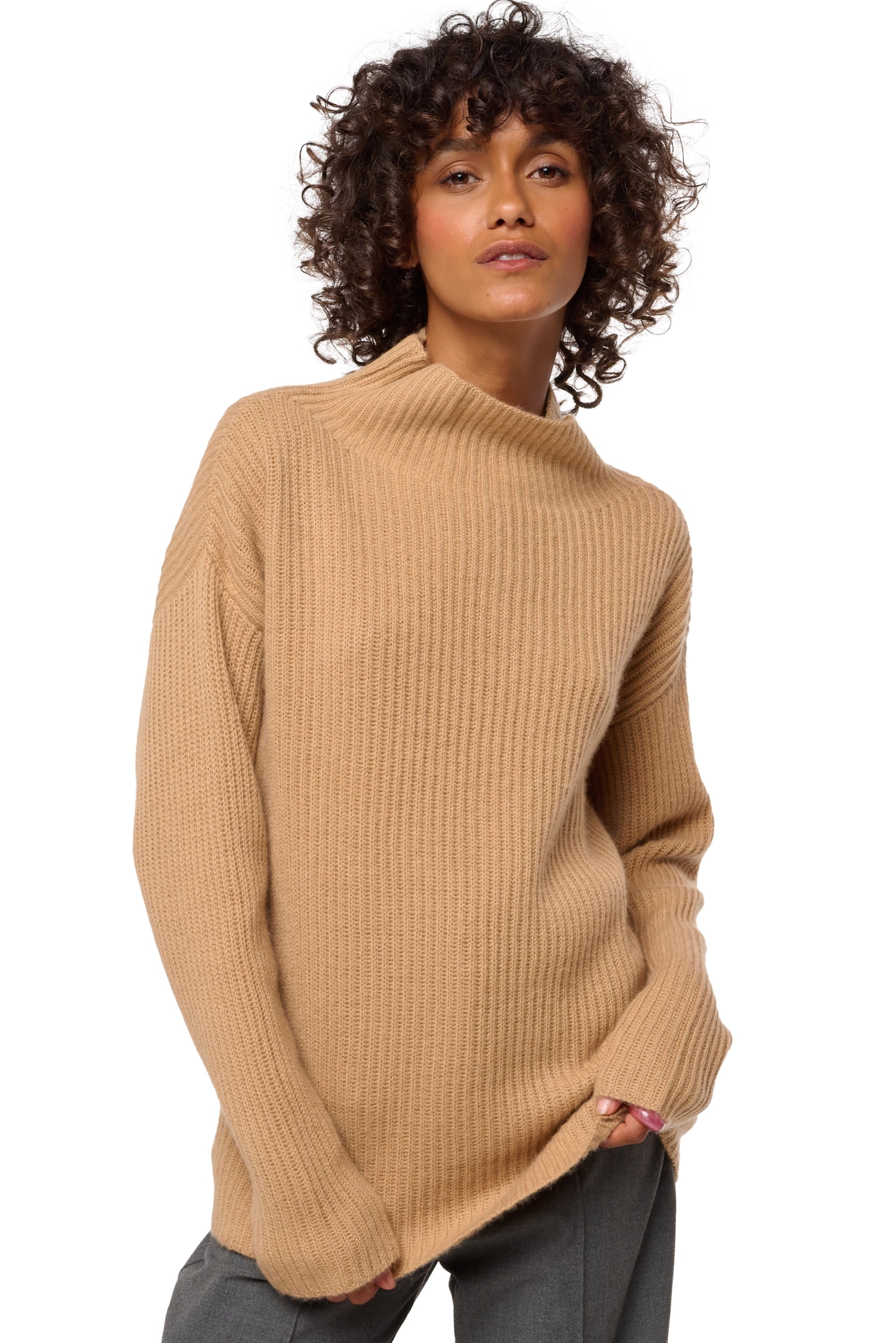 Denver in cashmere donna - cammello - Mahogany