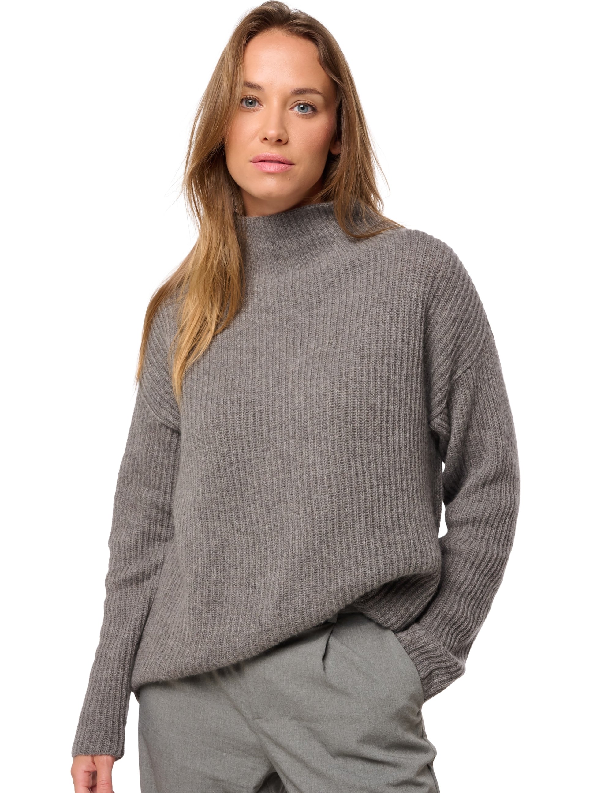 Denver in cashmere donna - marmotta melange - Mahogany