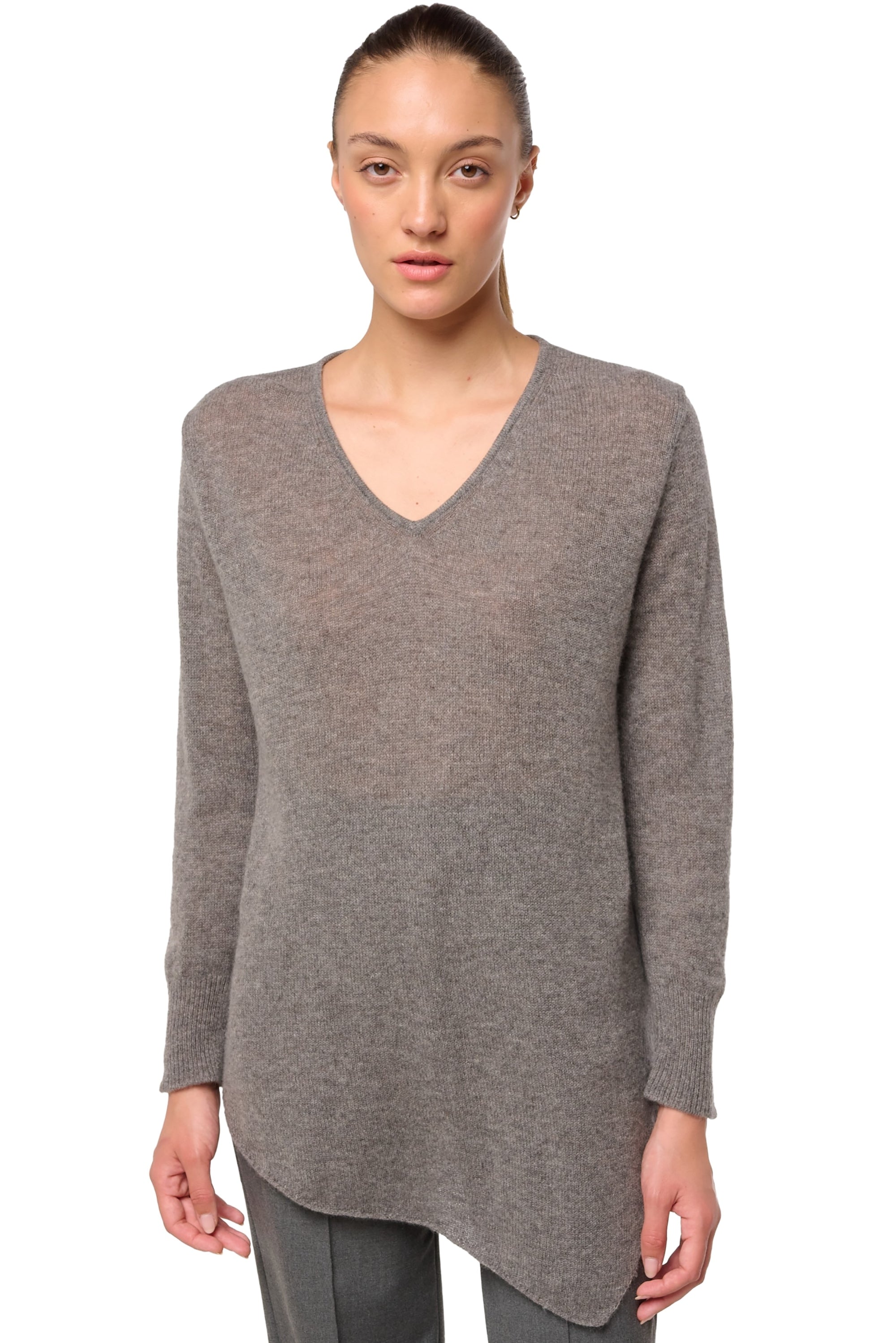 Dilou in cashmere donna - marmotte chiné - Mahogany