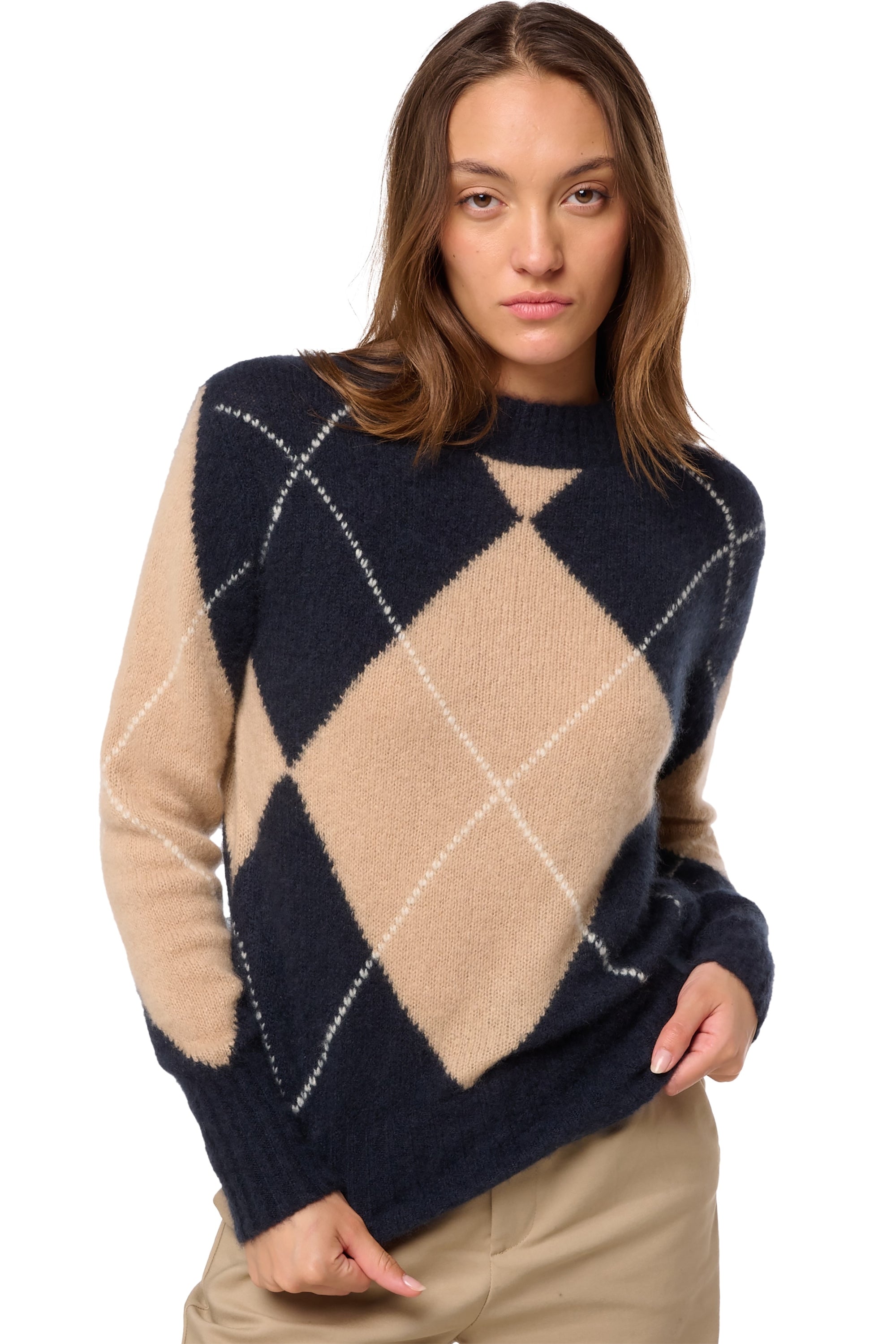 Maglione in cashmere, 100% Cashmere Nuage, donna, collo a lupetto, taglio dritto, maniche lunghe, normale / 2 e 4 fili, maglia normale, Mahogany