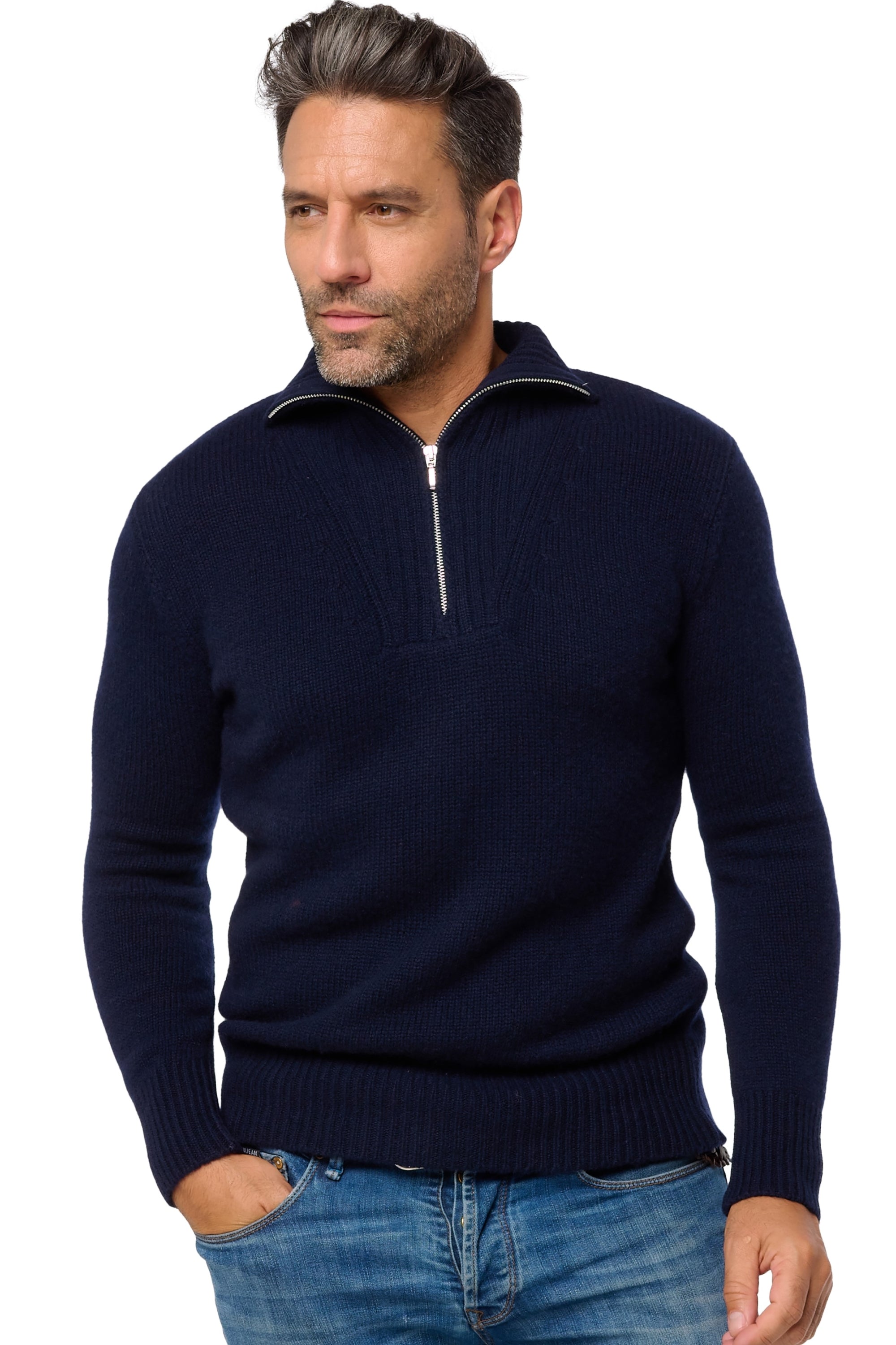 Darius in cashmere uomo - blu marino scuro - Mahogany
