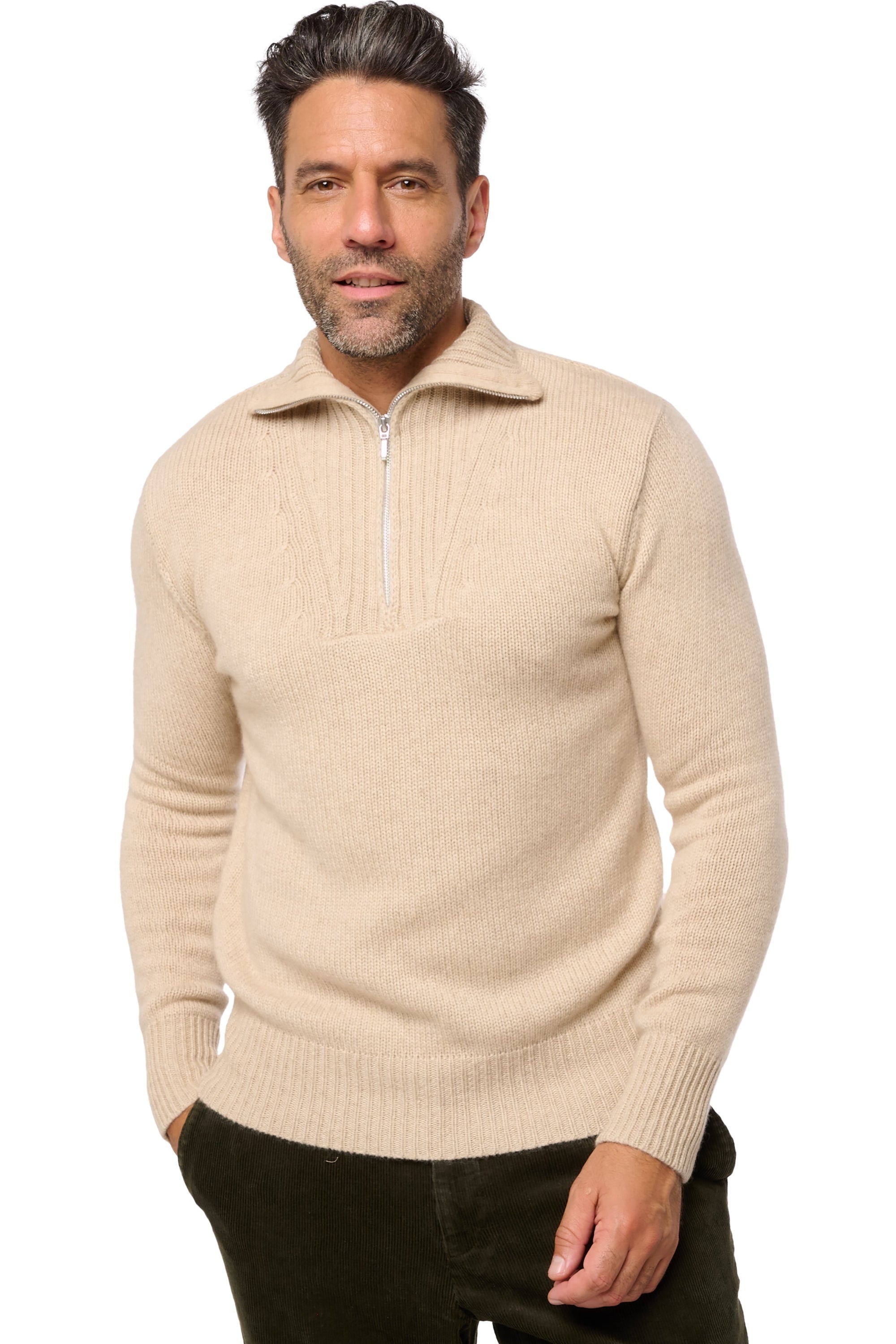 Darius in cashmere uomo - natural winter dawn - Mahogany