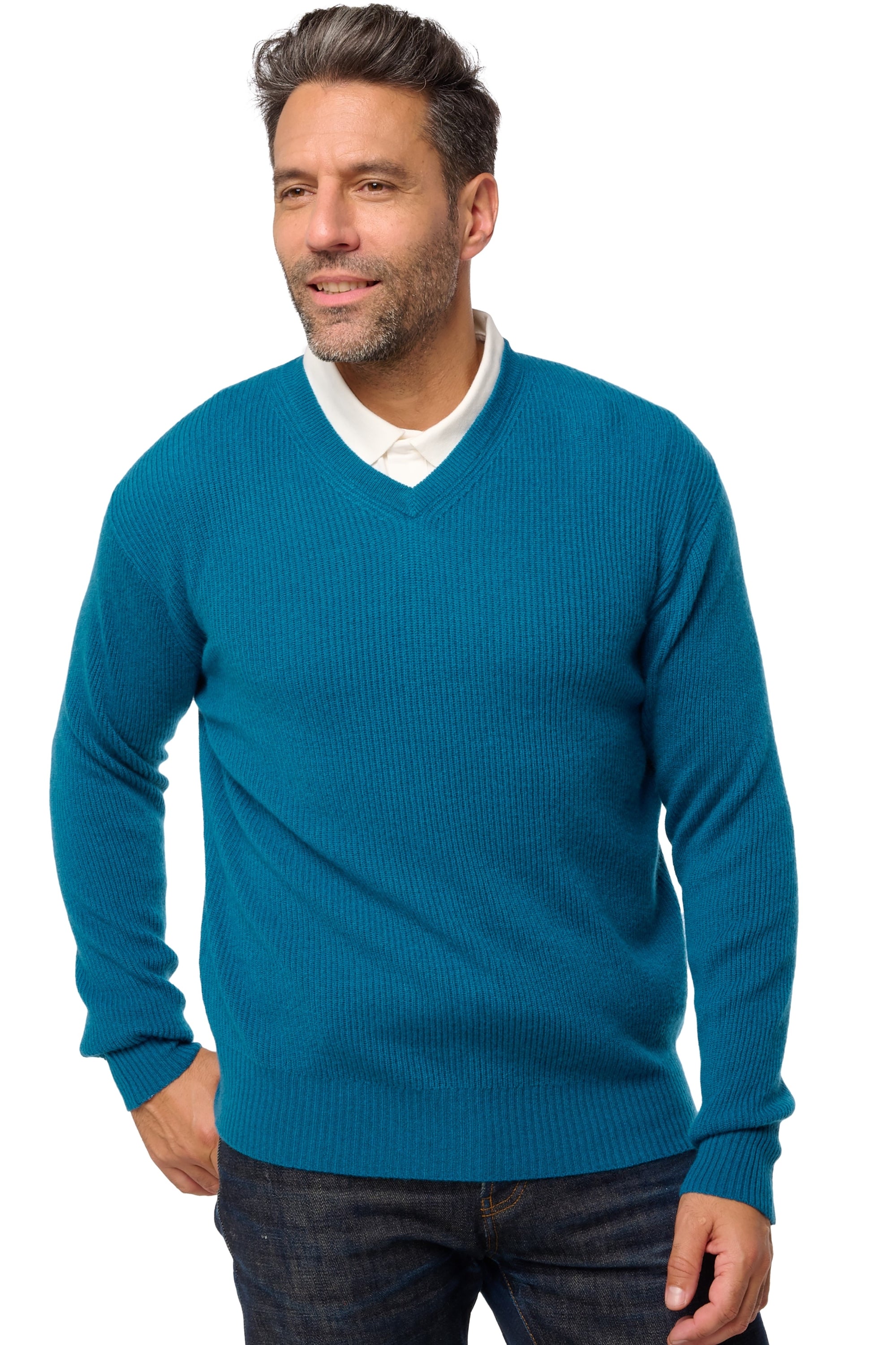 Davos en cachemire homme - Vue 1 - bleu canard - Mahogany