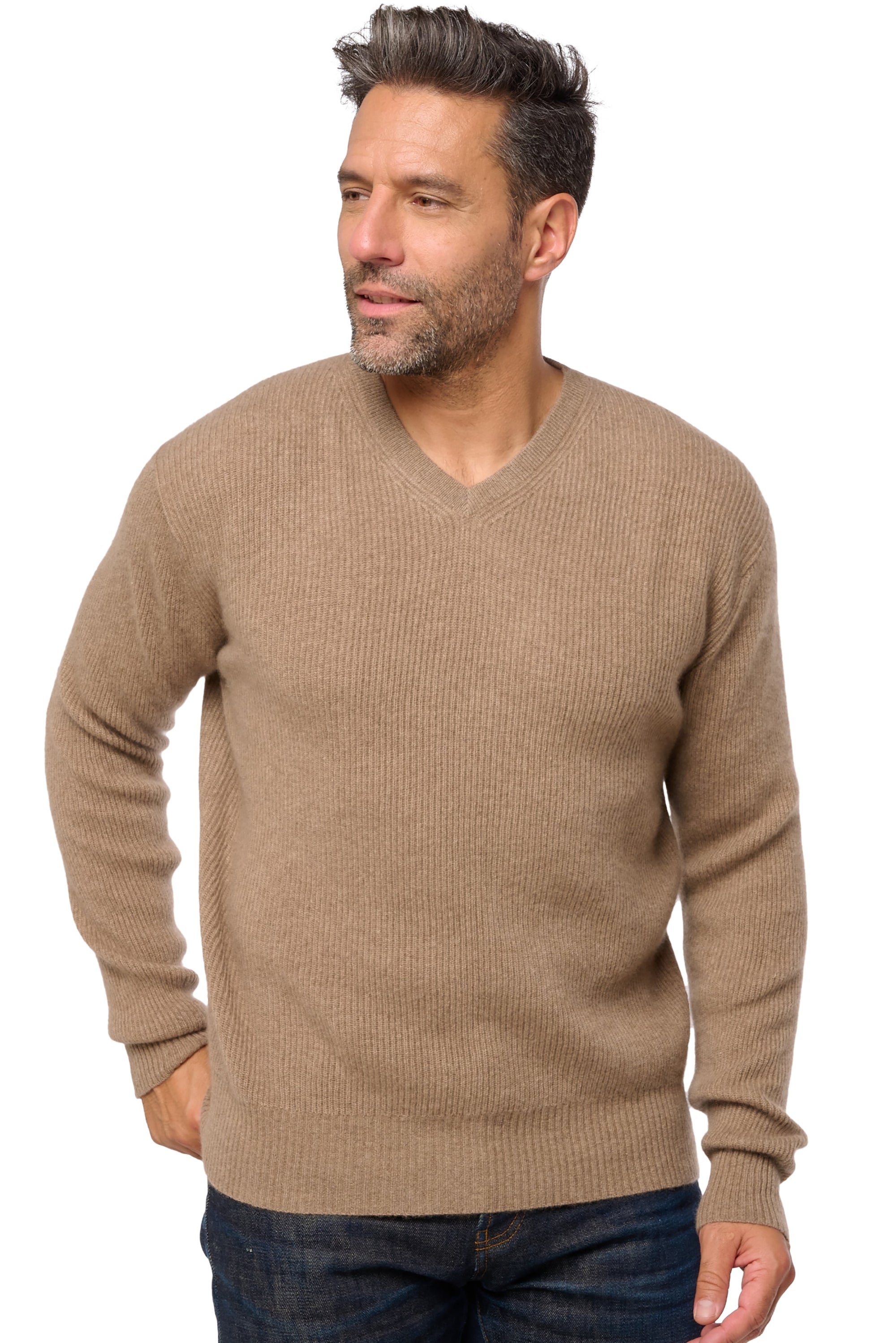 Davos in cashmere uomo - natural terra - Mahogany