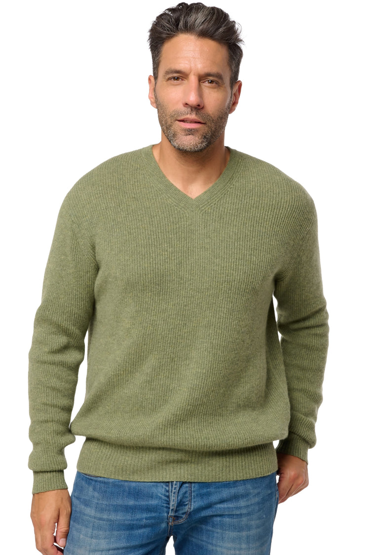 Davos in cashmere uomo - verde melange - Mahogany