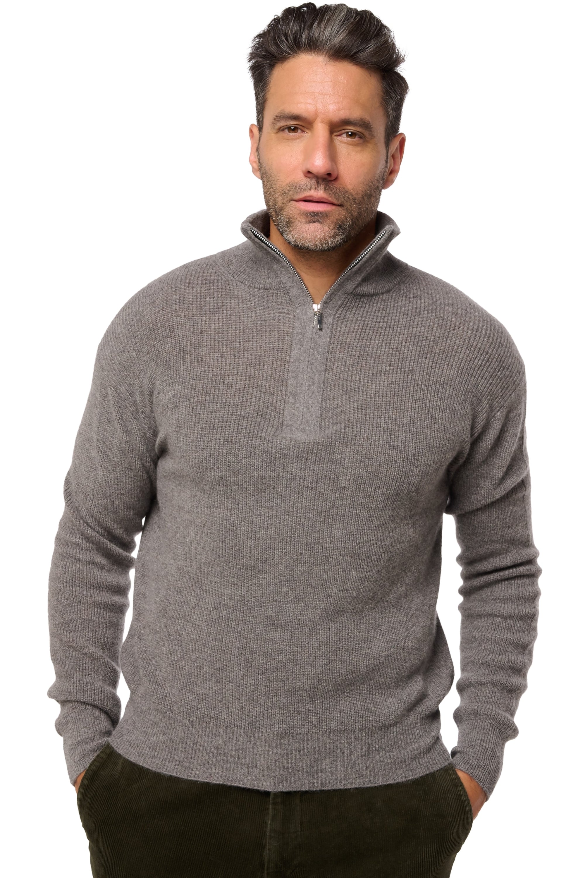 Dax in cashmere uomo - marmotta melange - Mahogany