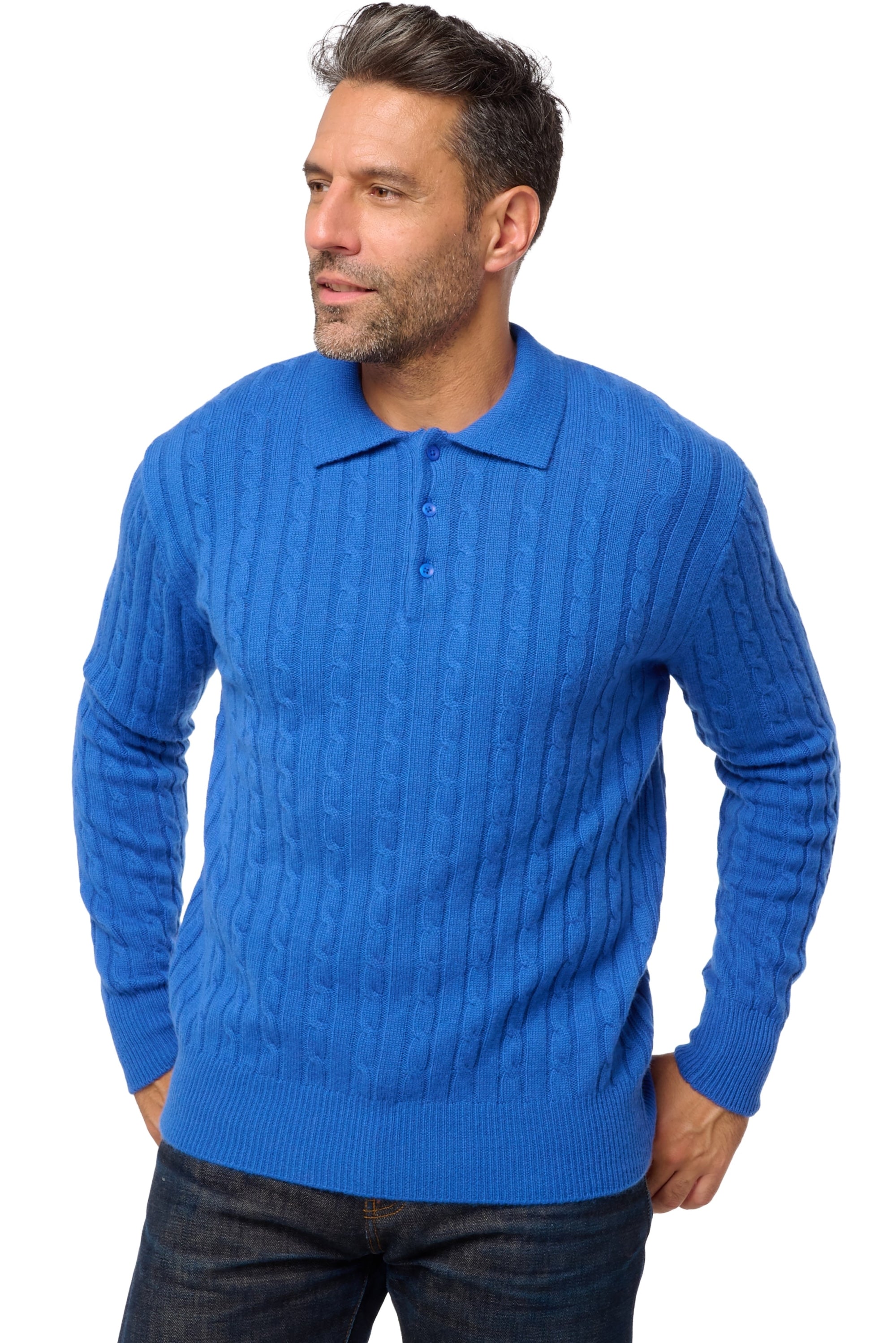 Doha en cachemire homme - Vue 1 - bleu lapis - Mahogany
