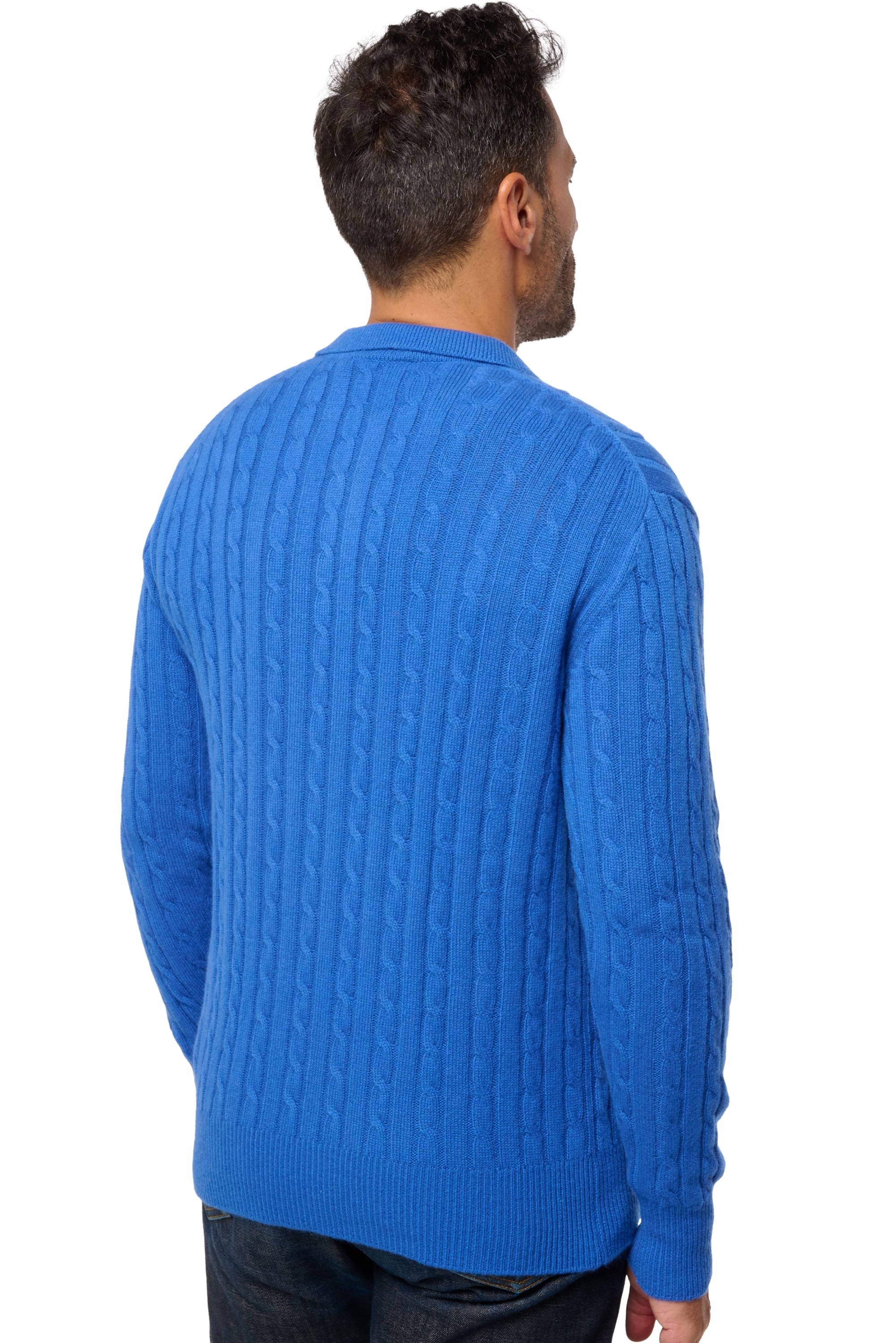 Doha en cachemire homme - Vue 3 - bleu lapis - Mahogany
