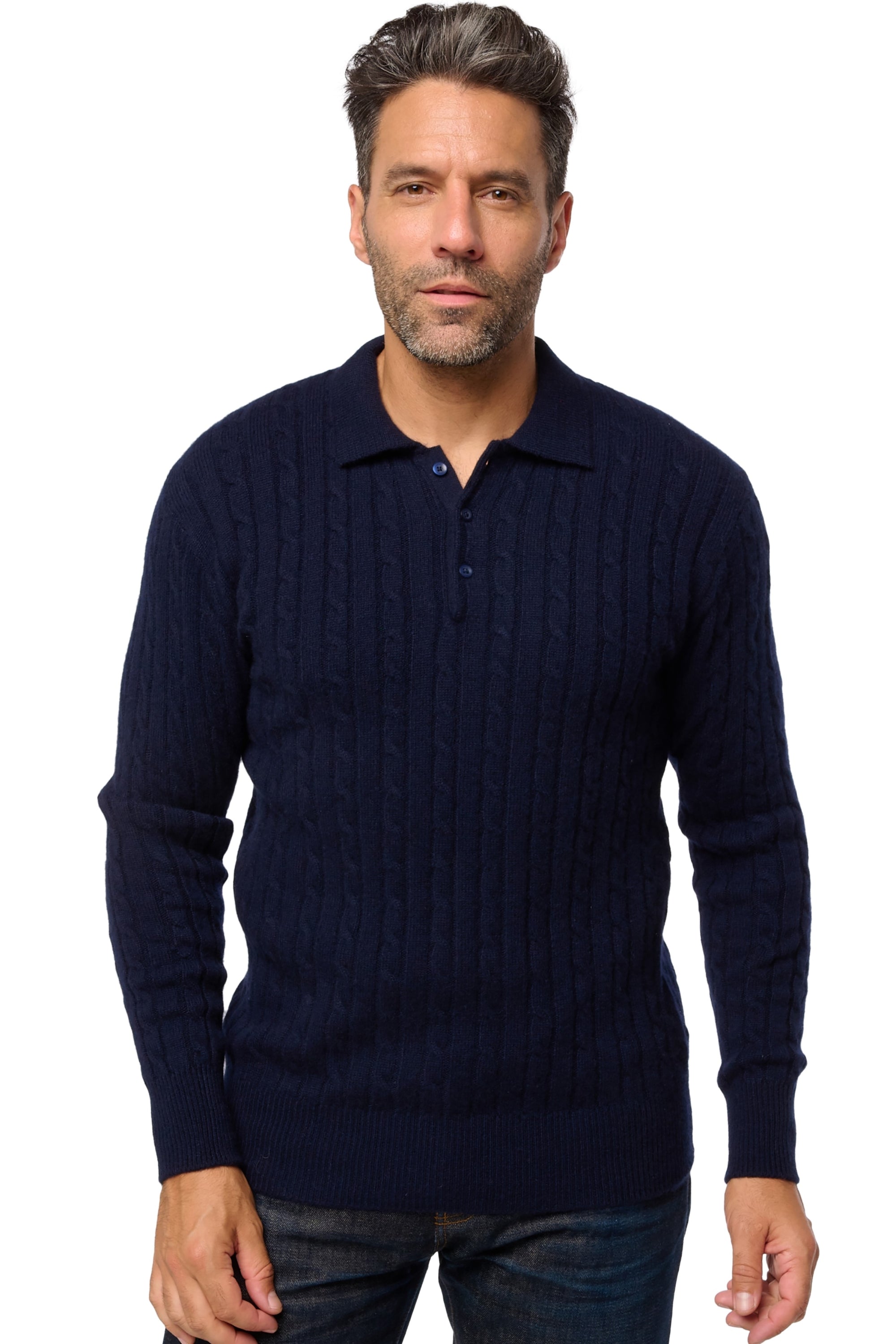 Doha in cashmere uomo - blu marino scuro - Mahogany